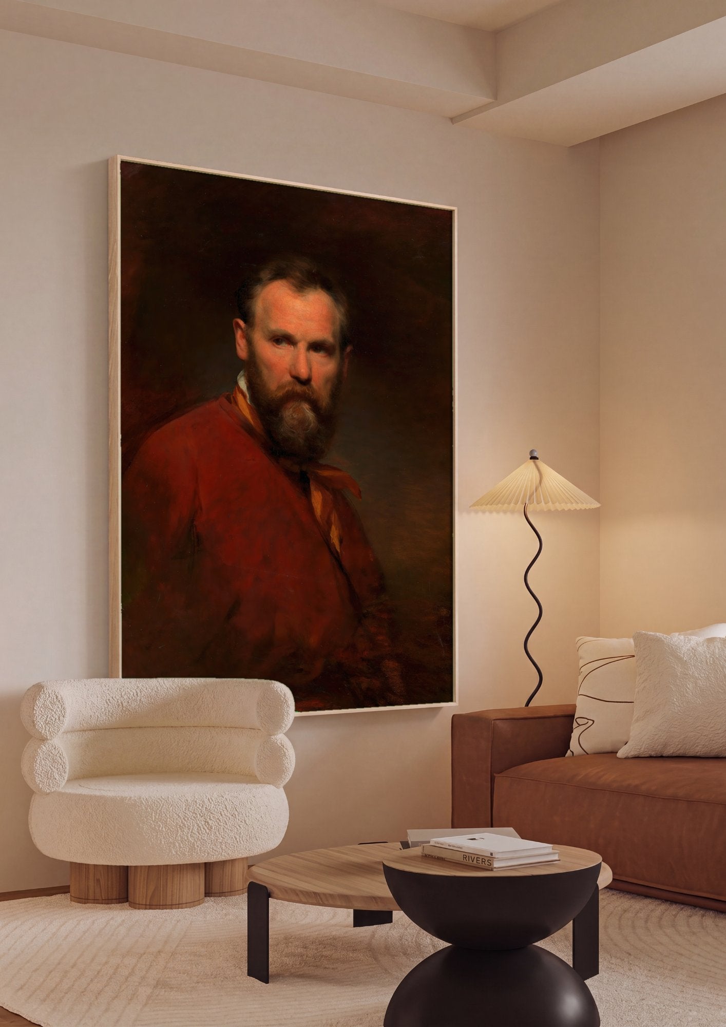Quadro Decorativo Retrato de Homem Barbado - Amerling em ambiente decorado