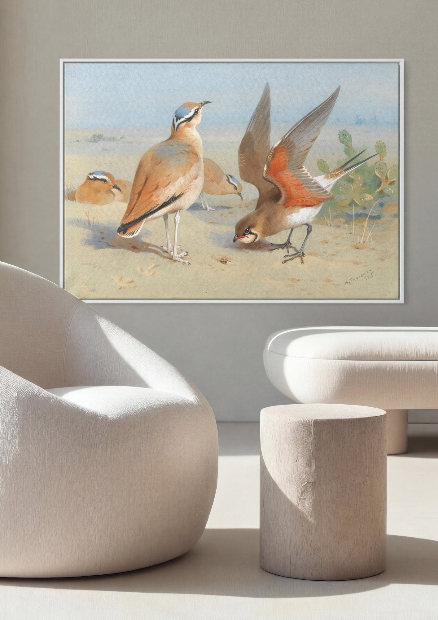Quadro Decorativo Aves do Deserto - Thorburn em ambiente decorado