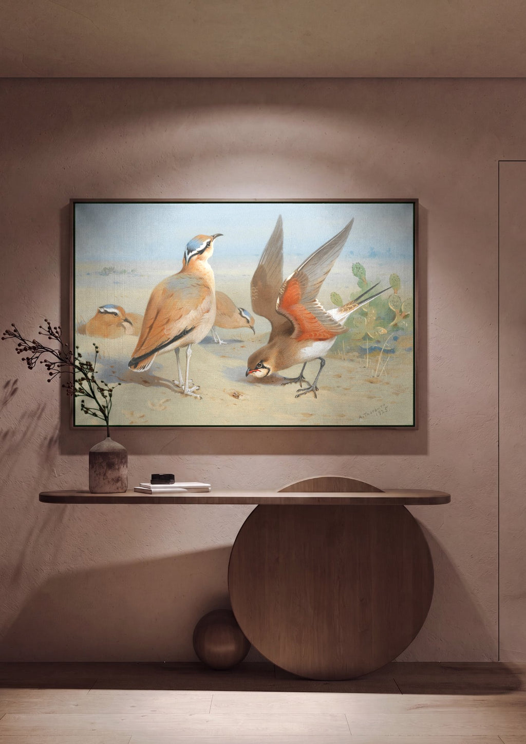 Quadro Decorativo Aves do Deserto - Thorburn em ambiente decorado