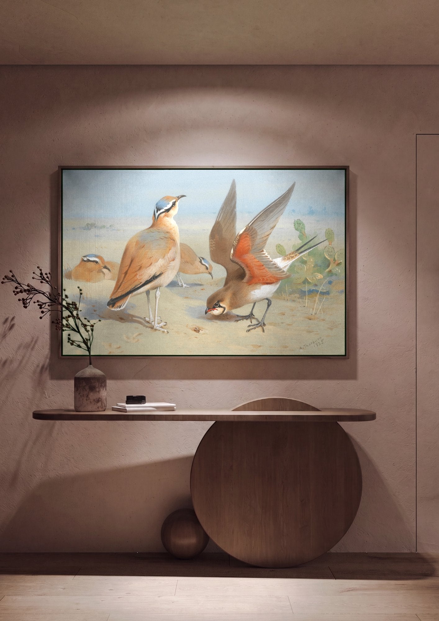 Quadro Decorativo Aves do Deserto - Thorburn em ambiente decorado