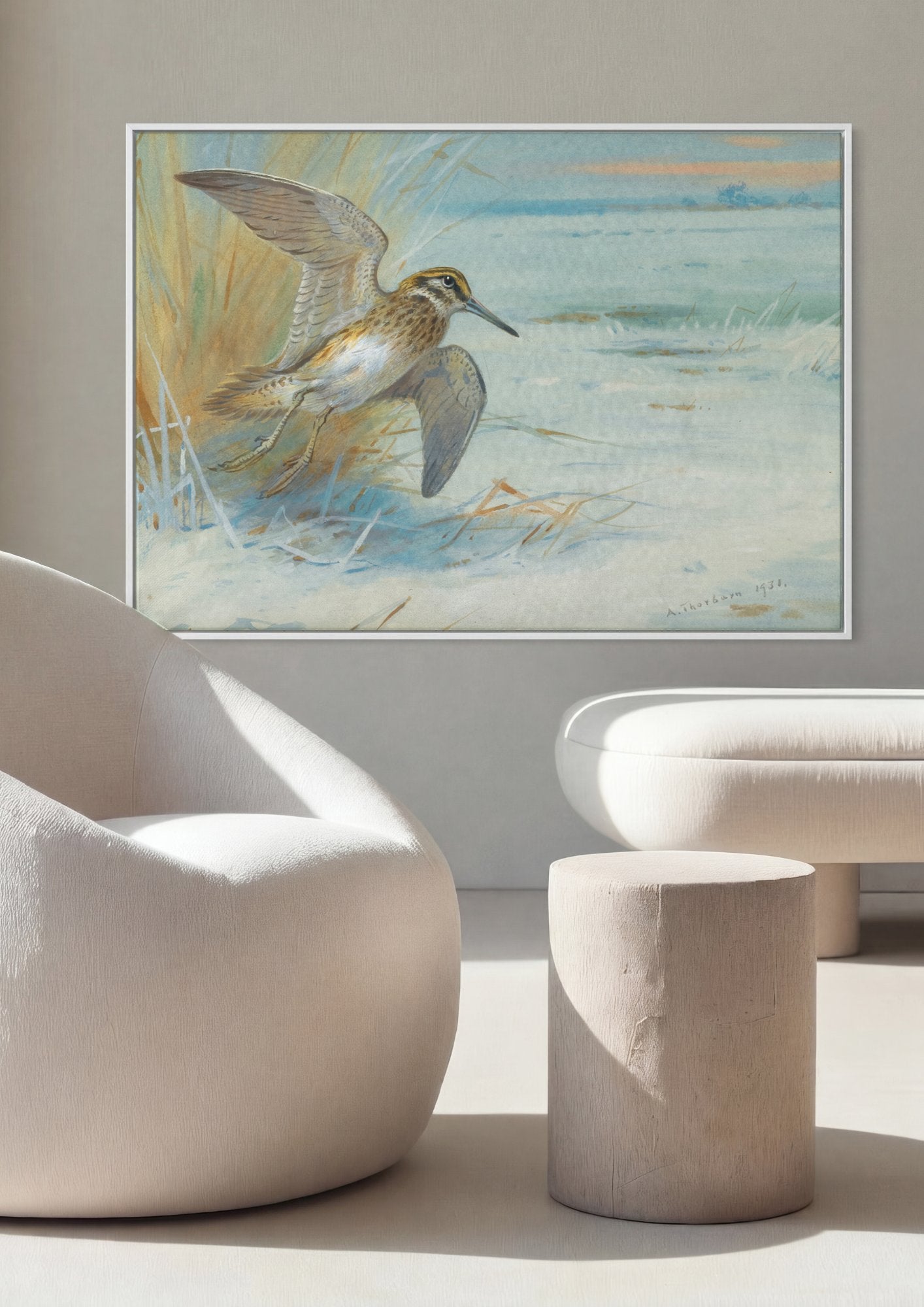Quadro Decorativo Maçarico ao Voo - Thorburn em ambiente decorado