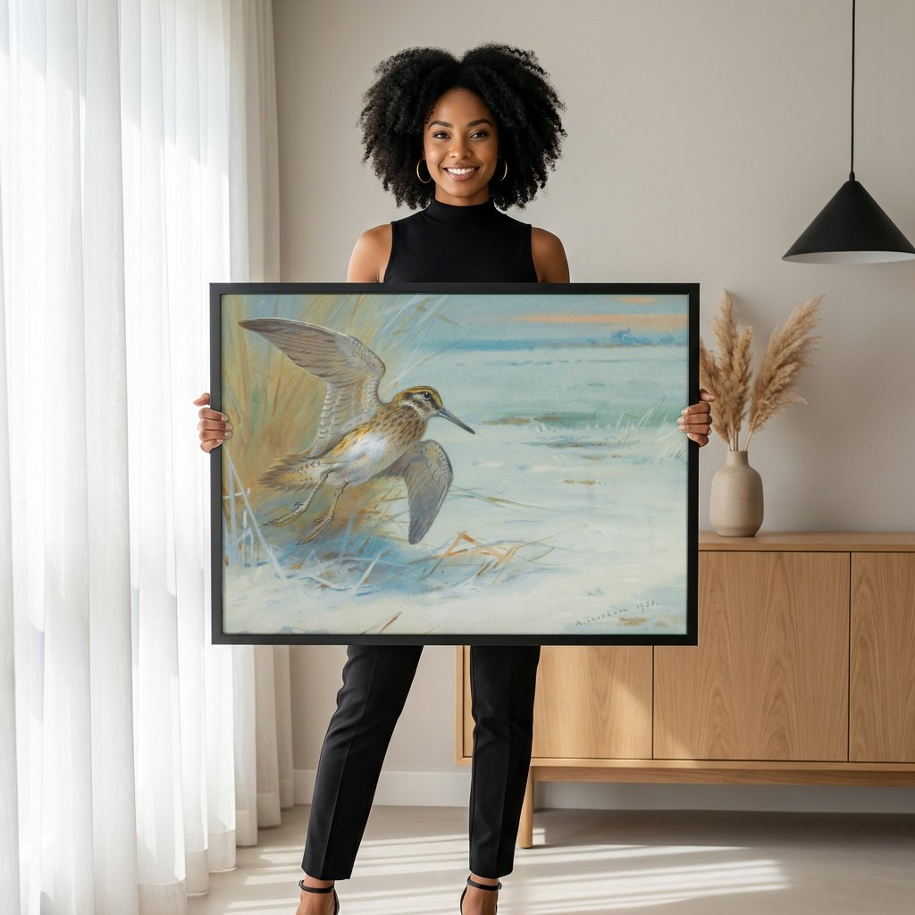 Quadro Decorativo Maçarico ao Voo - Thorburn com modelo em ambiente