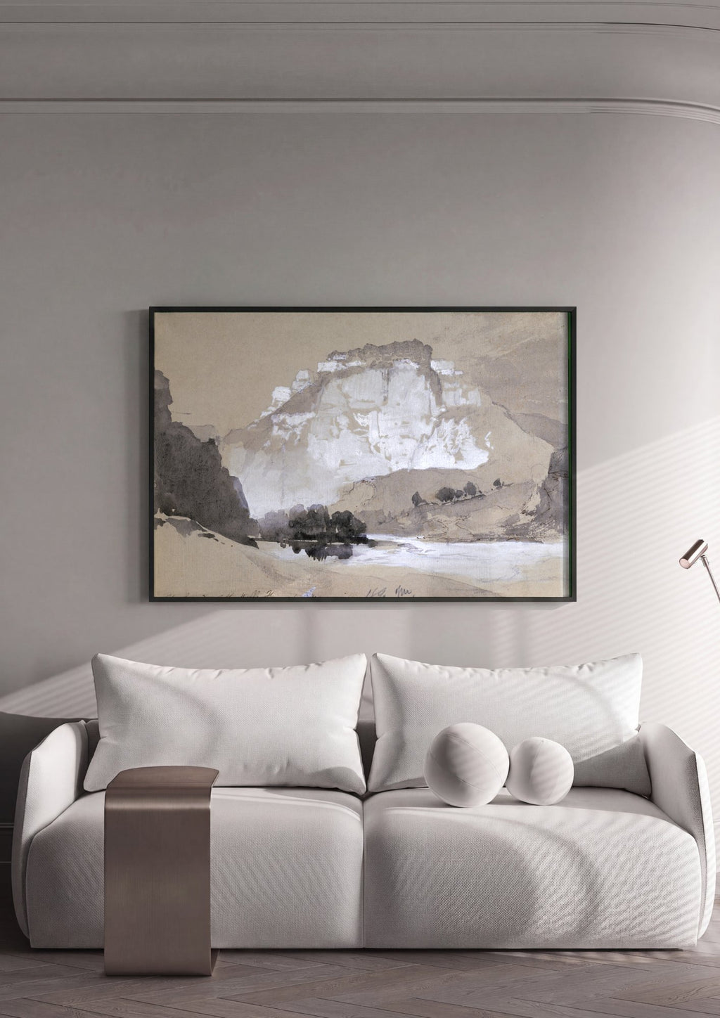 Quadro Decorativo Cânion de Belle Fourche - Thomas Moran em ambiente decorado