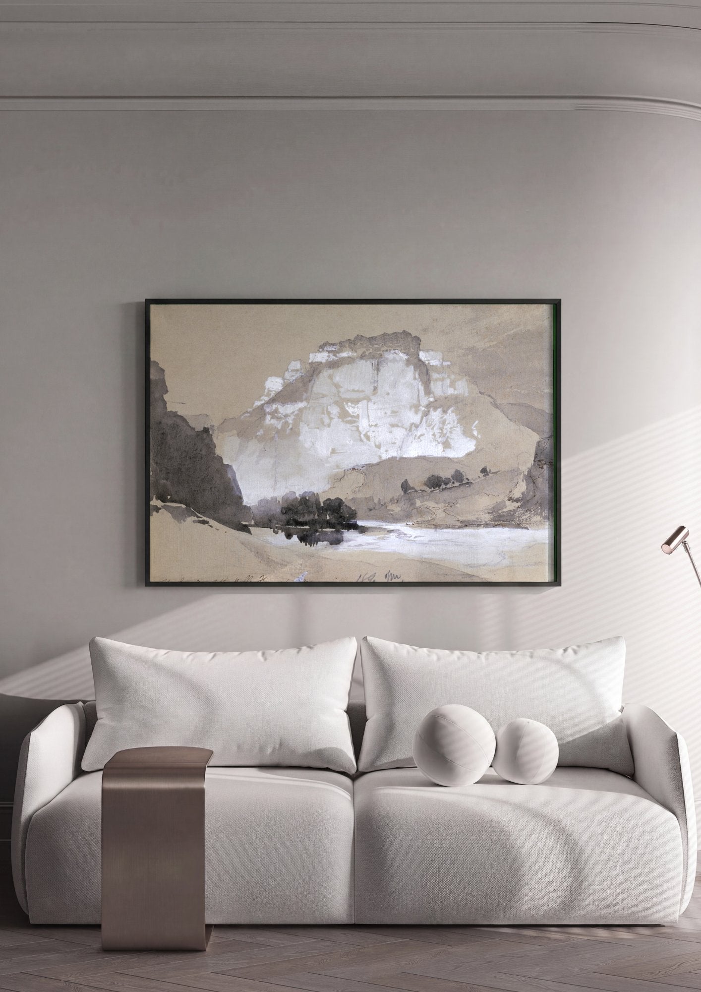 Quadro Decorativo Cânion de Belle Fourche - Thomas Moran em ambiente decorado