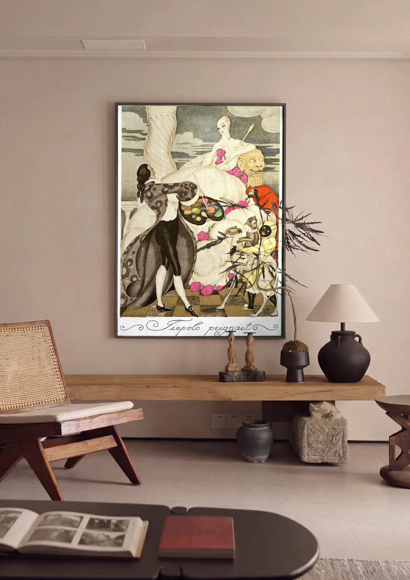 Quadro Decorativo Tiepolo Peignait - Gerda Wegener em ambiente decorado