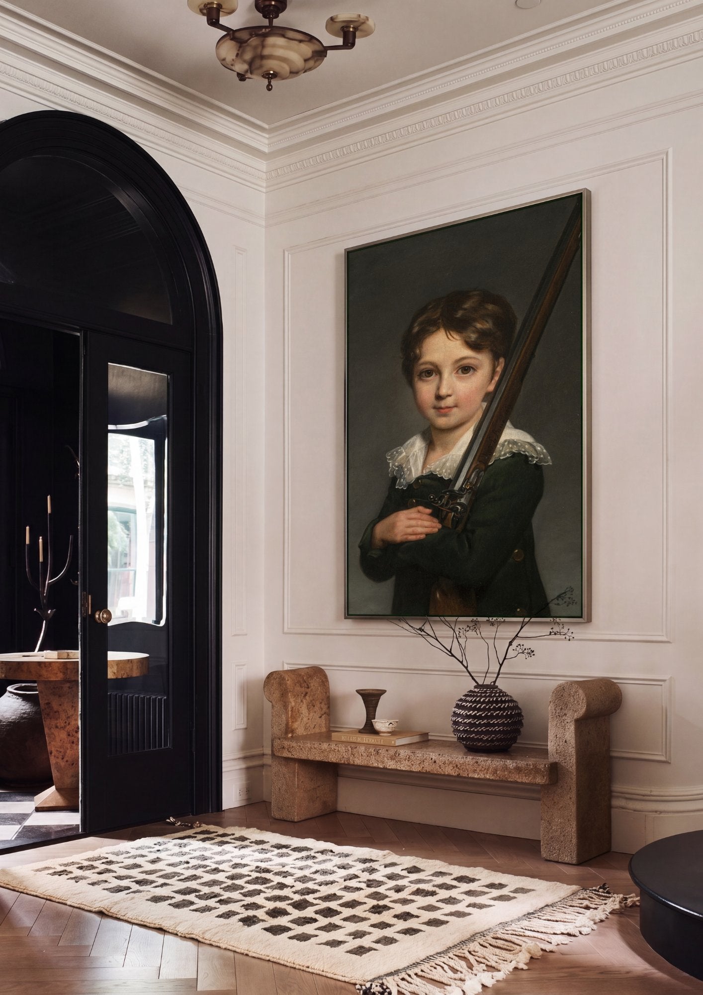 Quadro Decorativo Criança com Espingarda - Vigée Le Brun em ambiente decorado