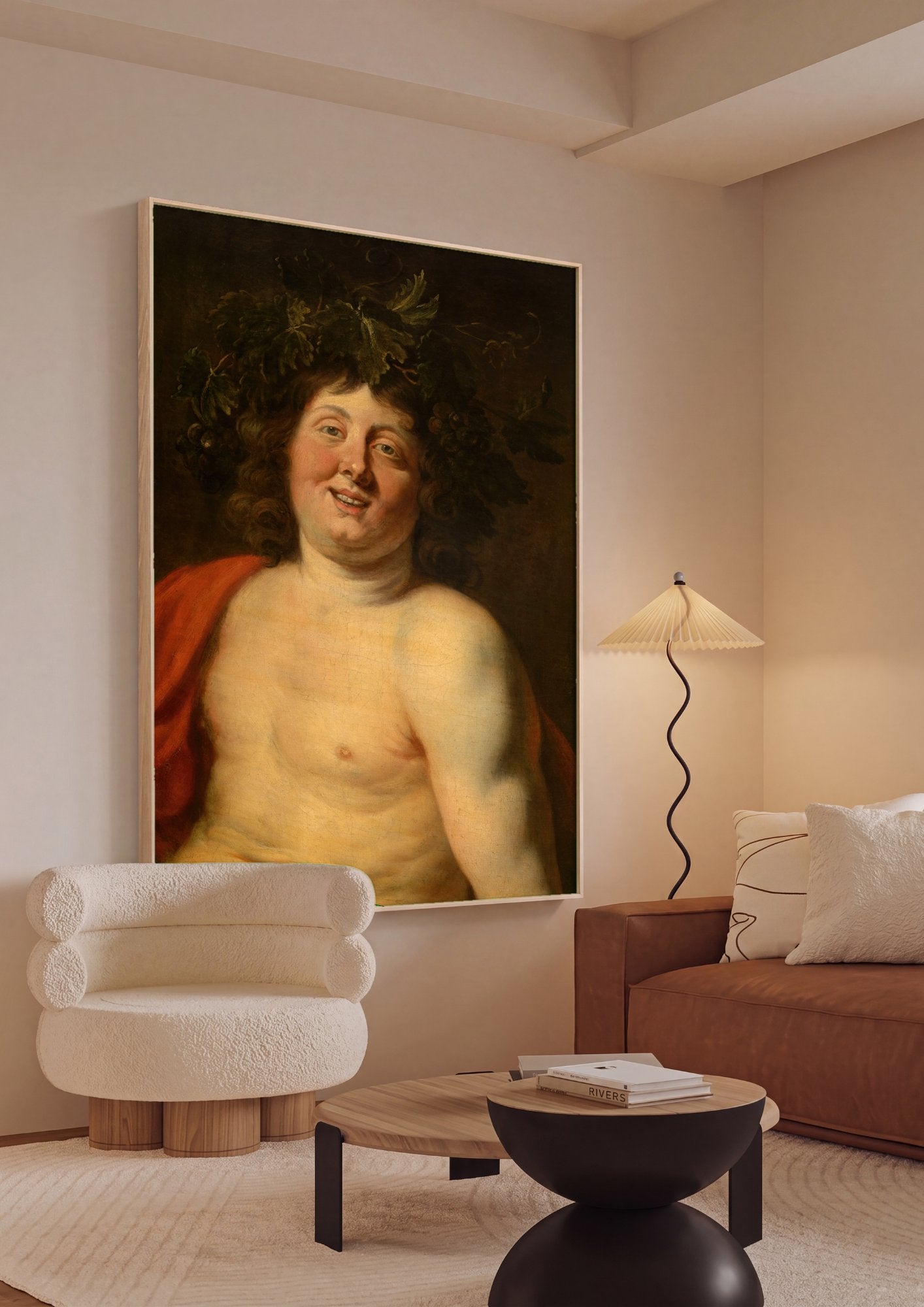 Quadro Decorativo Baco Jovem - Jacob Jordaens em ambiente decorado