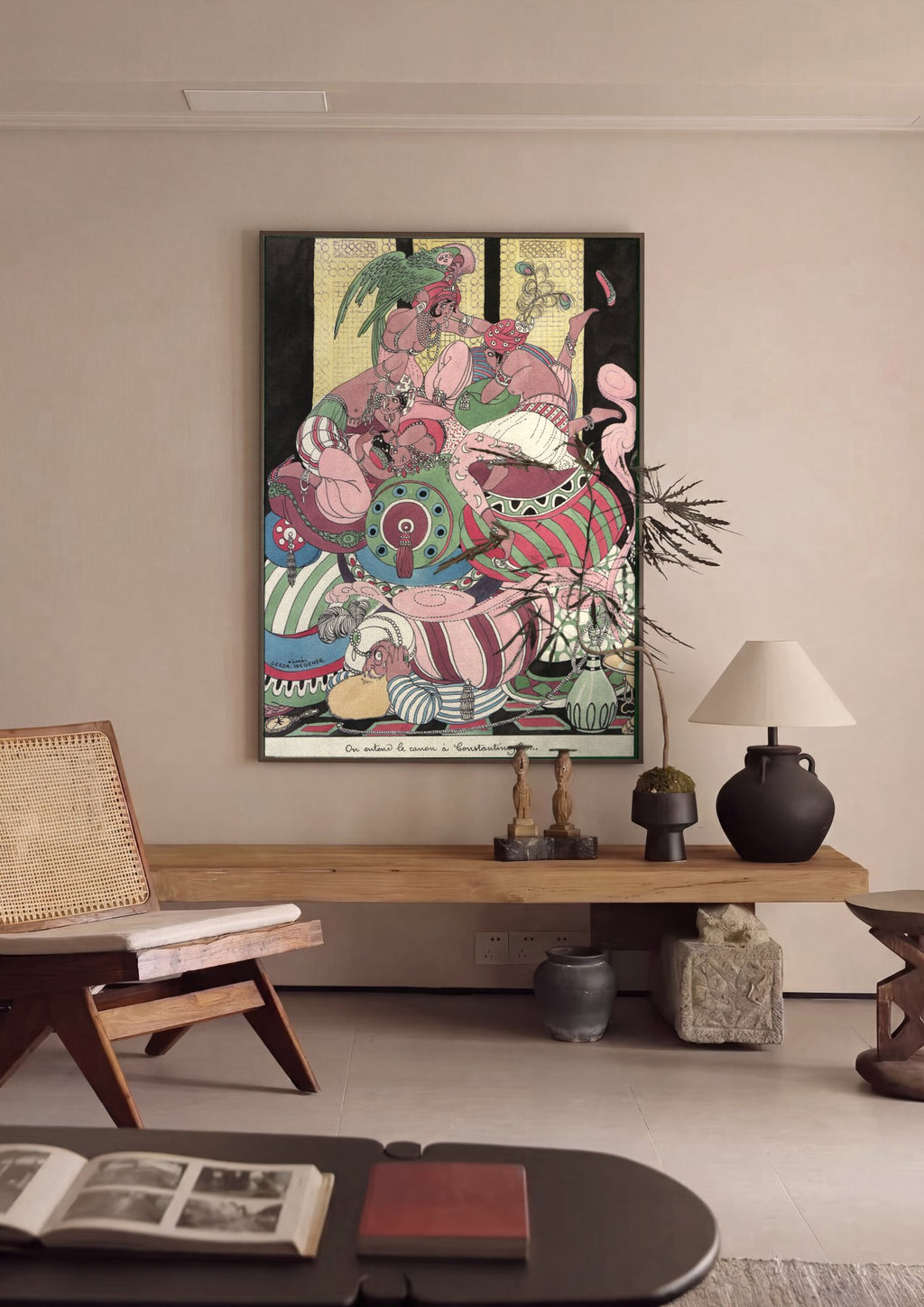 Quadro Decorativo Oriente Exótico - Gerda Wegener em ambiente decorado