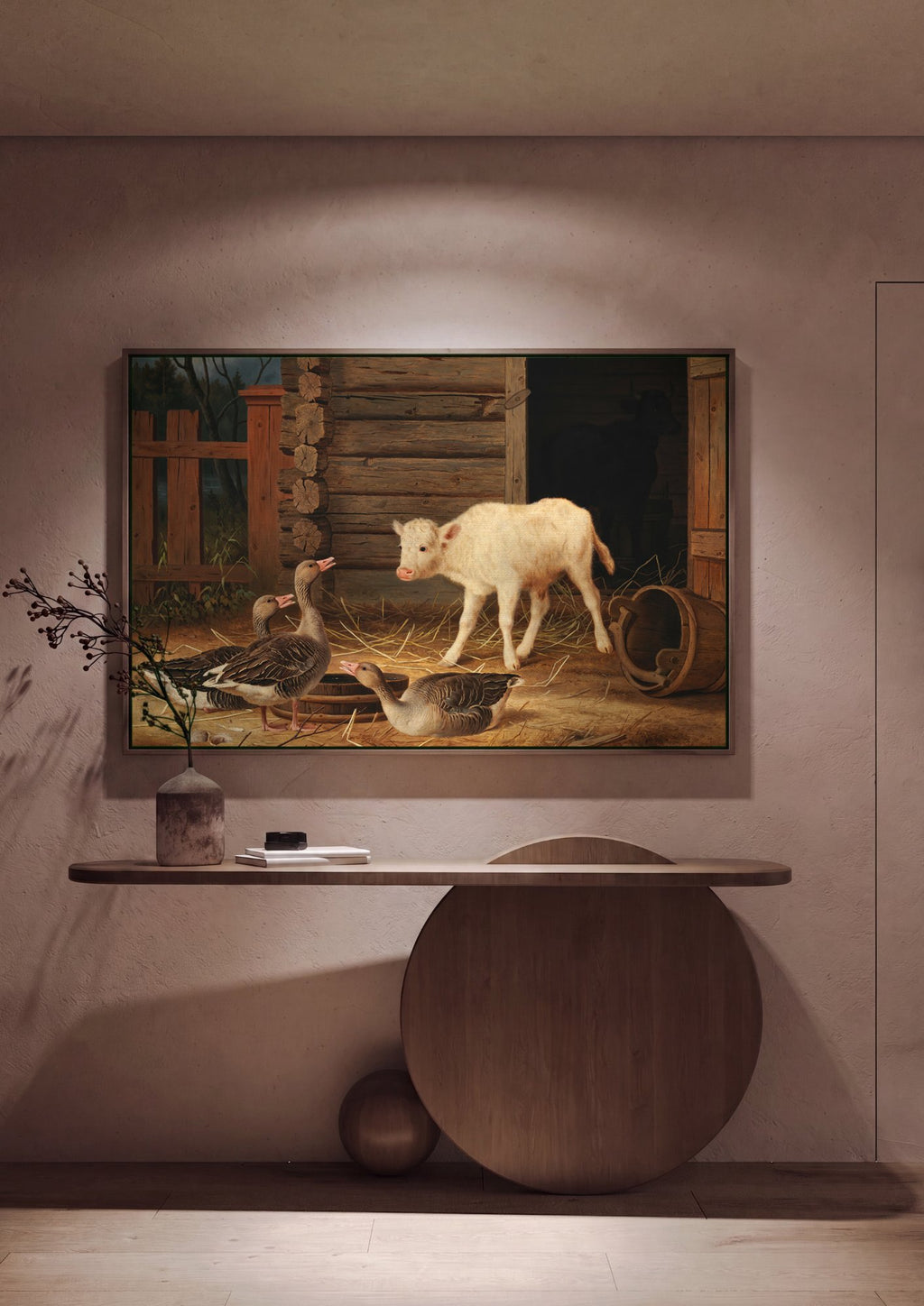Quadro Decorativo Cenas de Fazenda - Ferdinand von Wright em ambiente decorado