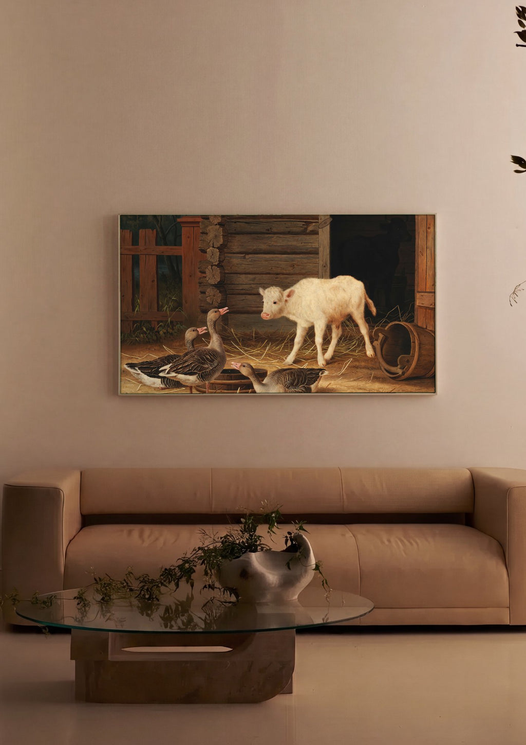 Quadro Decorativo Cenas de Fazenda - Ferdinand von Wright em ambiente decorado