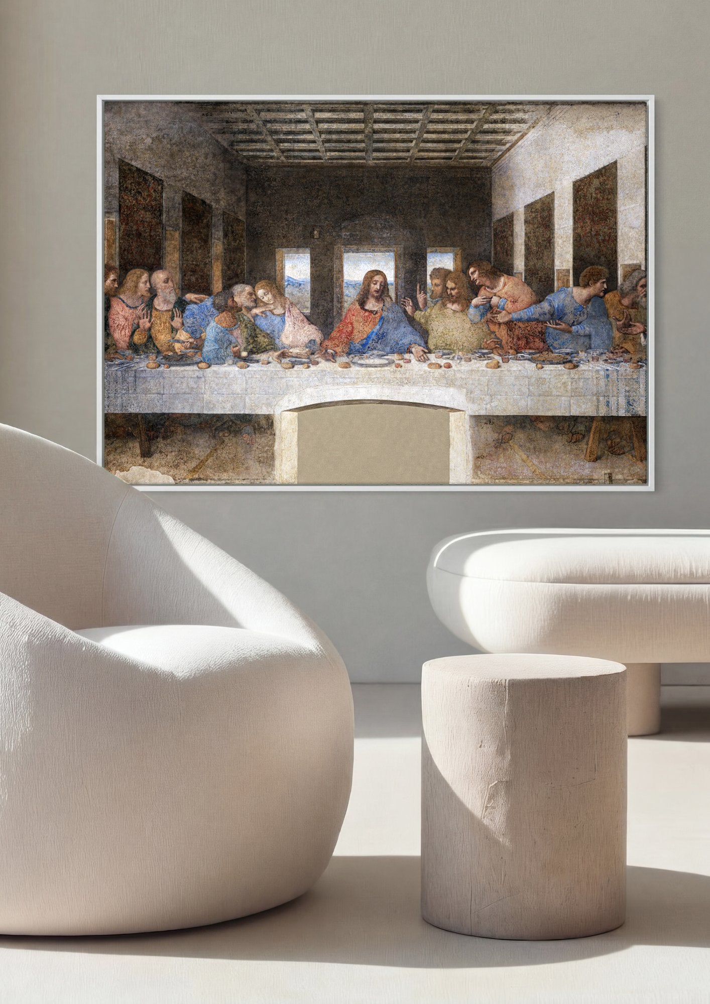 Quadro Decorativo A Última Ceia - Leonardo Da Vinci em ambiente decorado