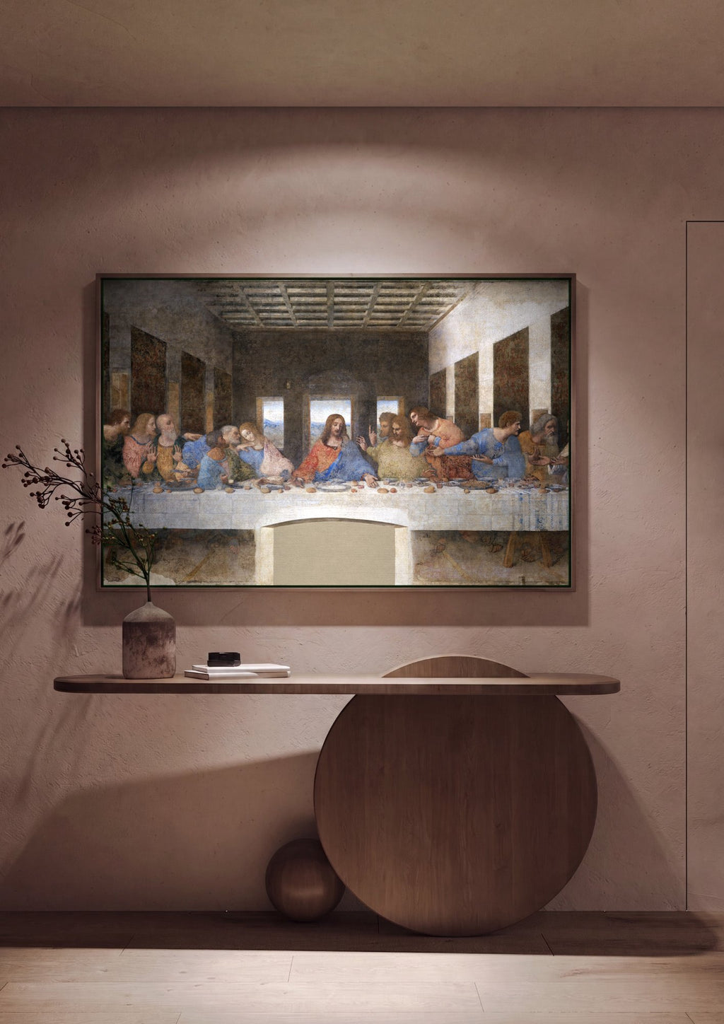 Quadro Decorativo A Última Ceia - Leonardo da Vinci em ambiente decorado