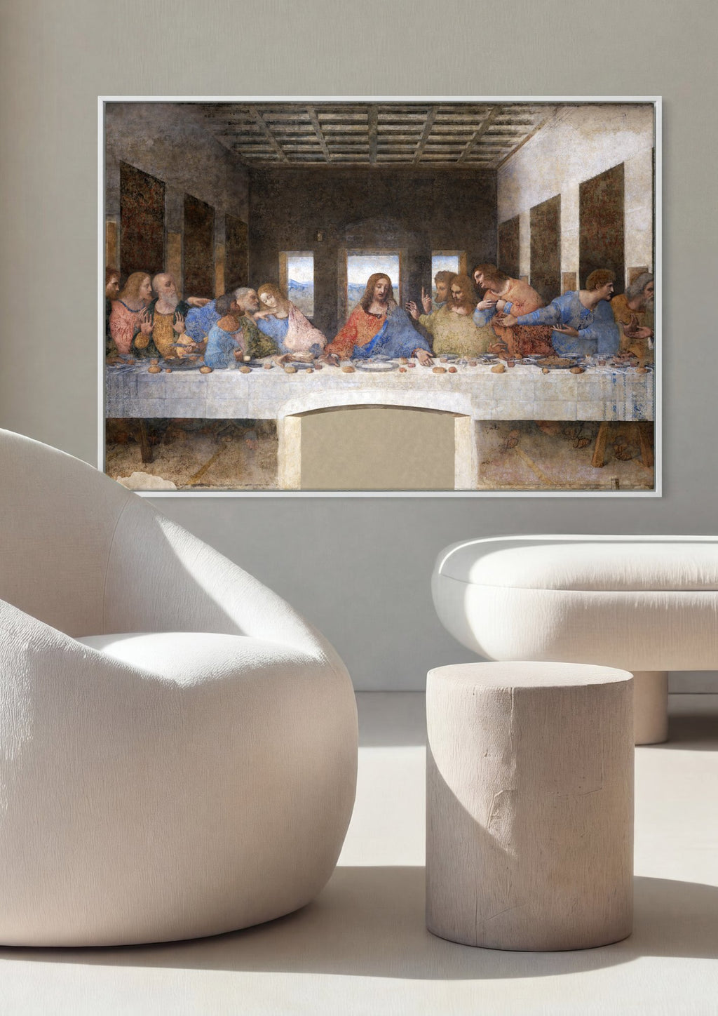 Quadro Decorativo A Última Ceia - Leonardo Da Vinci em ambiente decorado