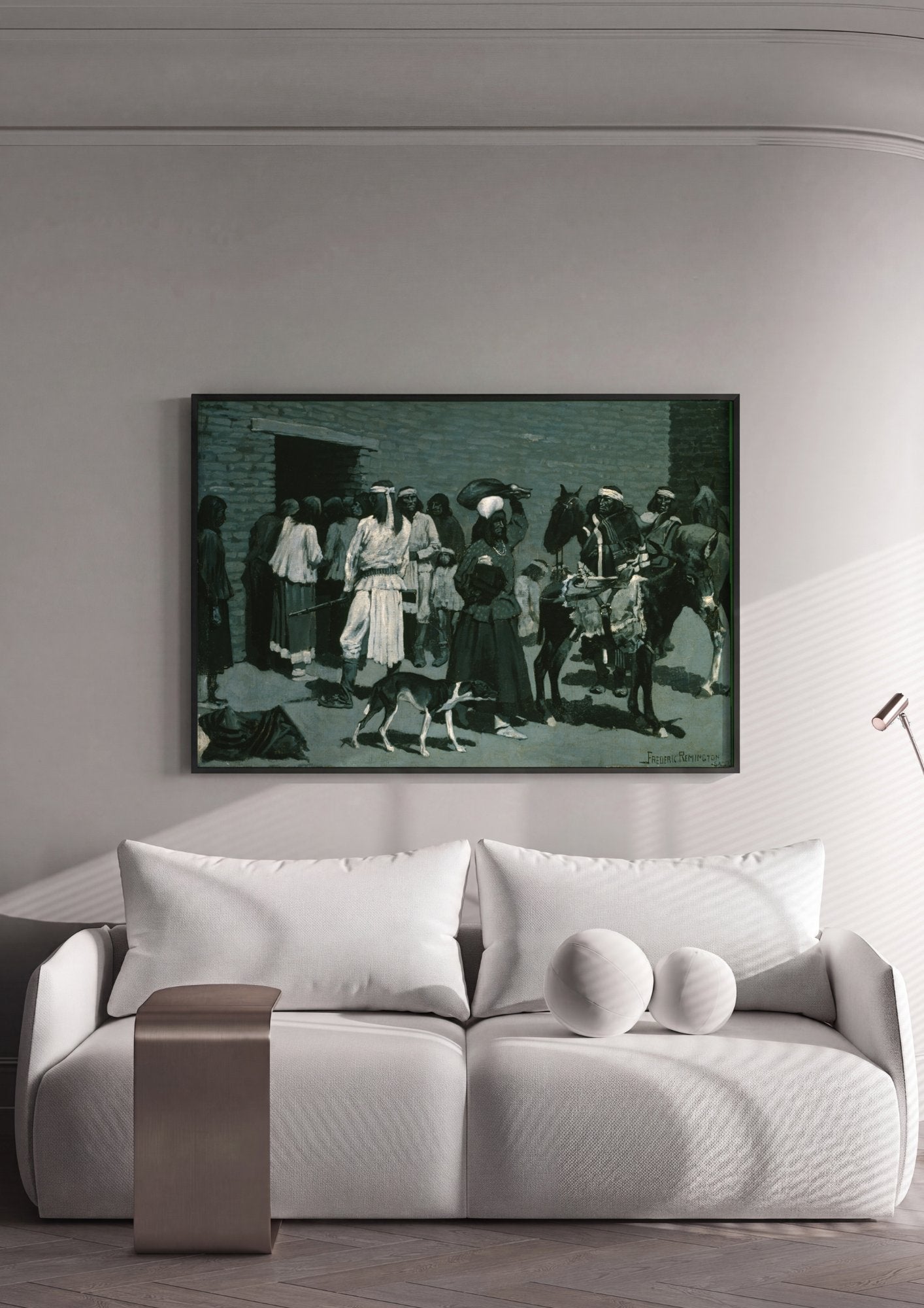 Quadro Decorativo 'San Carlos' - Frederic Remington em ambiente decorado
