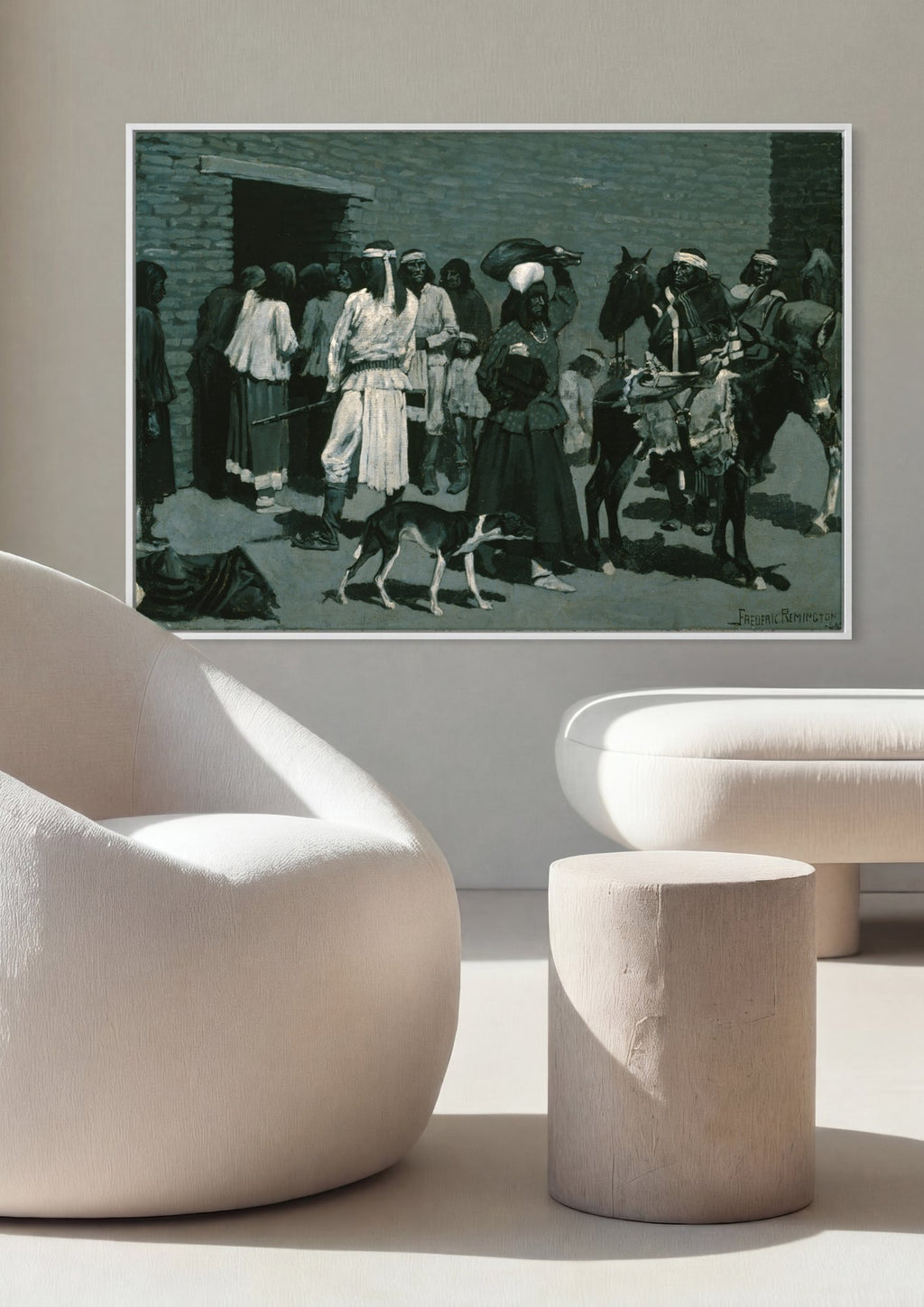 Quadro Decorativo 'San Carlos' - Frederic Remington em ambiente decorado
