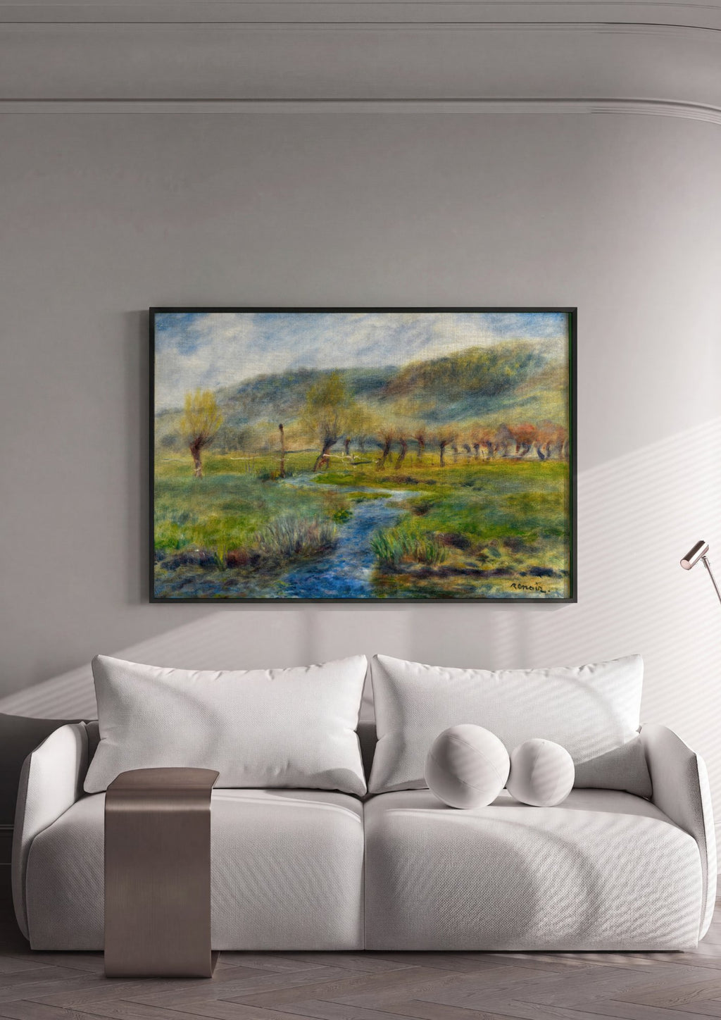 Quadro Decorativo Paisagem com Riacho - Renoir em ambiente decorado