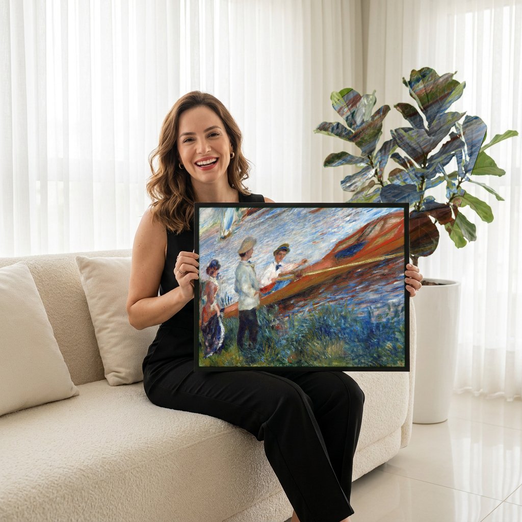 Quadro Decorativo Remadores em Chatou - Renoir com modelo em ambiente