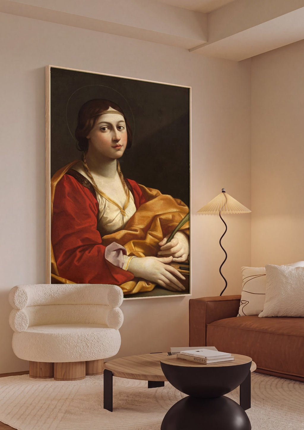 Quadro Decorativo Santa Cecília - Guido Reni em ambiente decorado