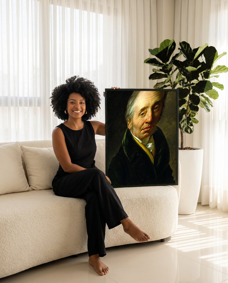 Quadro Decorativo Retrato de François-René de Chateaubriand - Girodet com modelo em ambiente