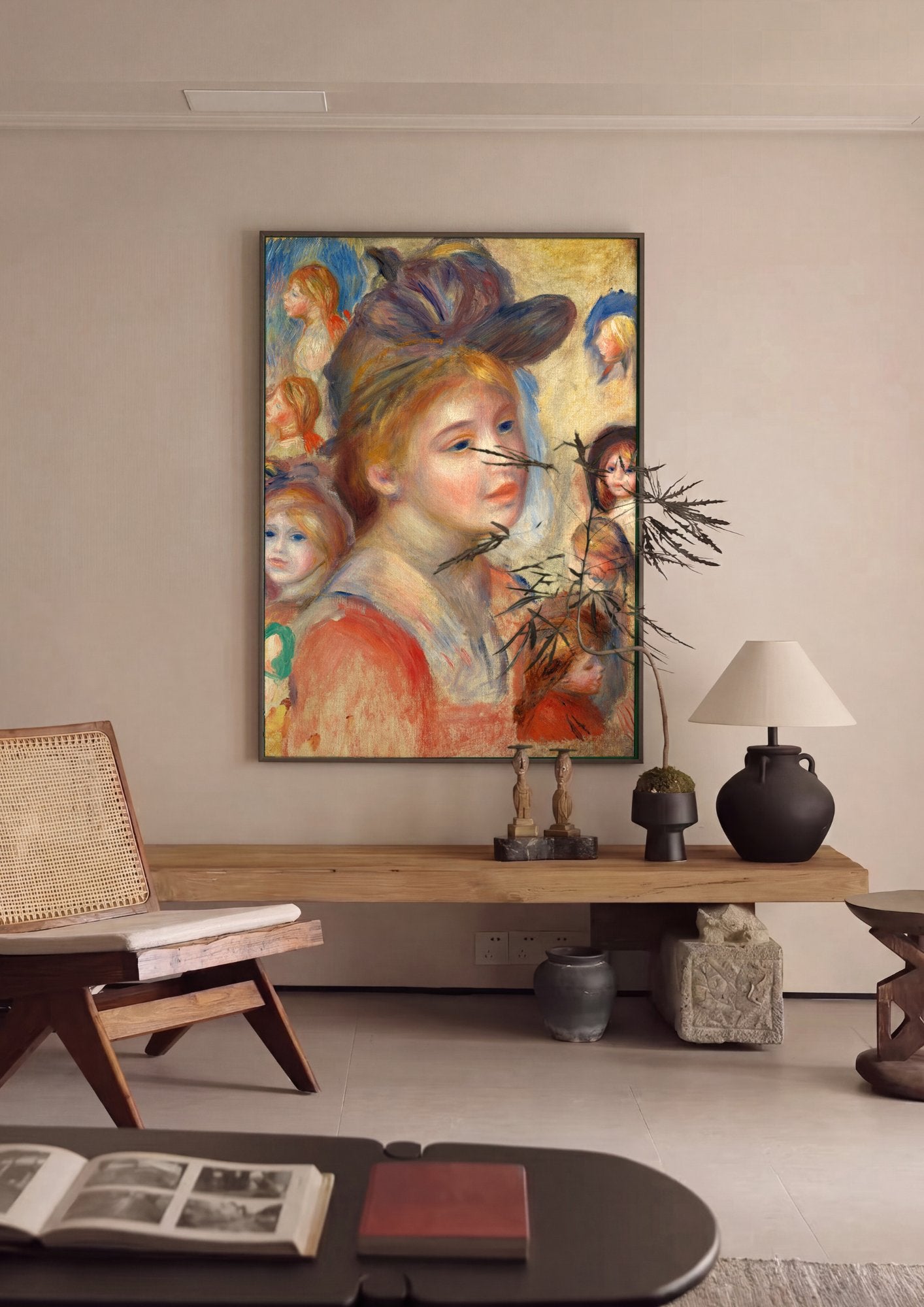 Quadro Decorativo Estudos de Mulheres - Renoir em ambiente decorado