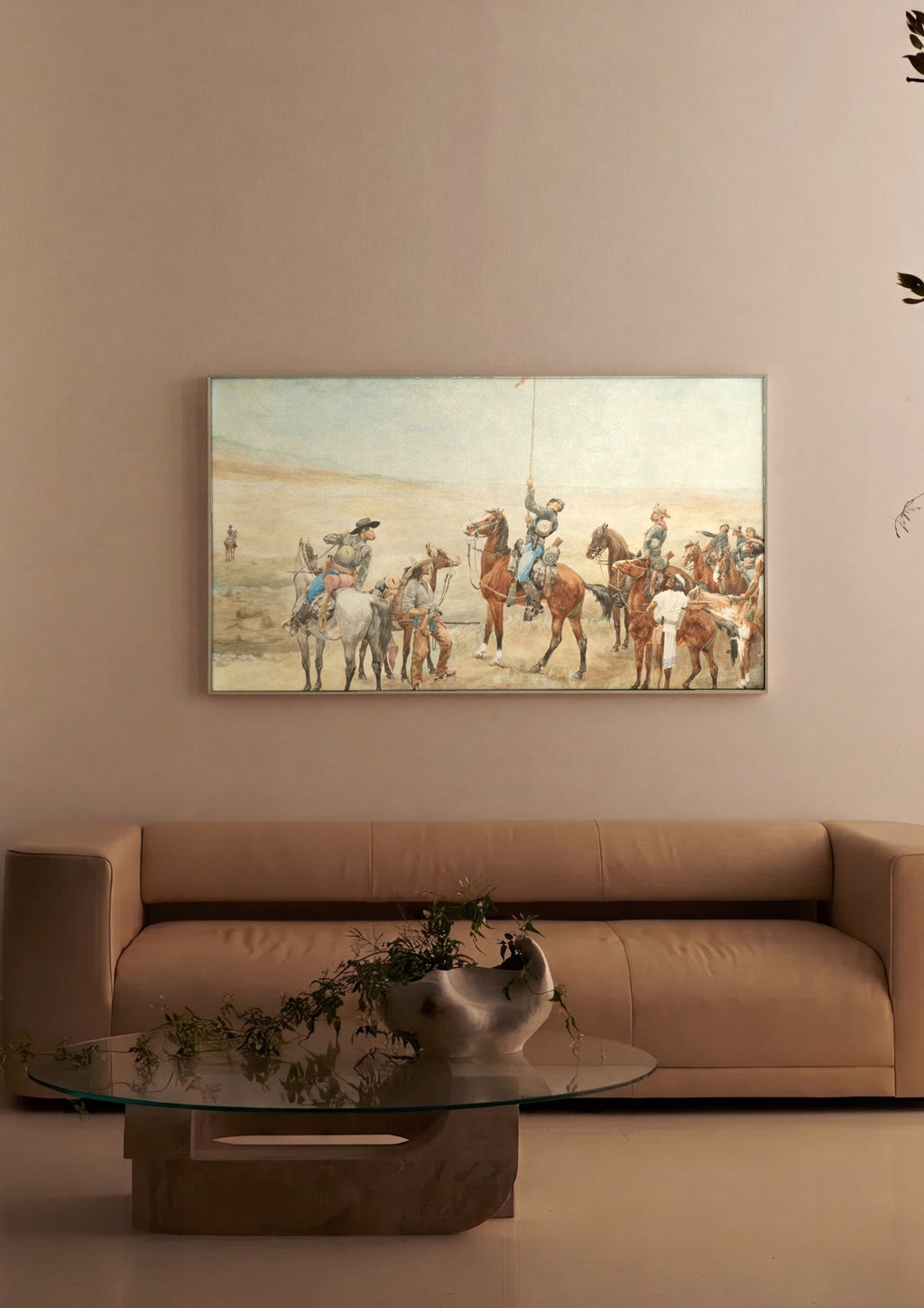 Quadro Decorativo A Bandeira - Frederic Remington em ambiente decorado