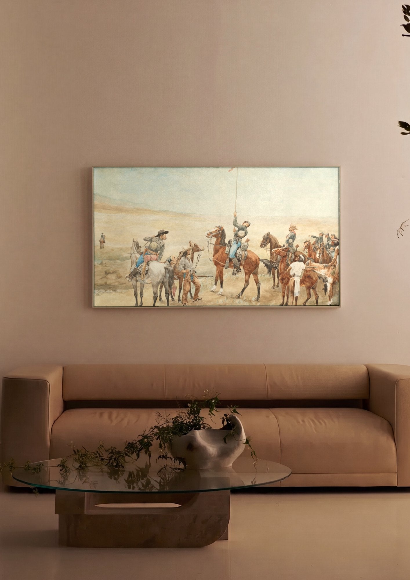 Quadro Decorativo A Bandeira - Frederic Remington em ambiente decorado