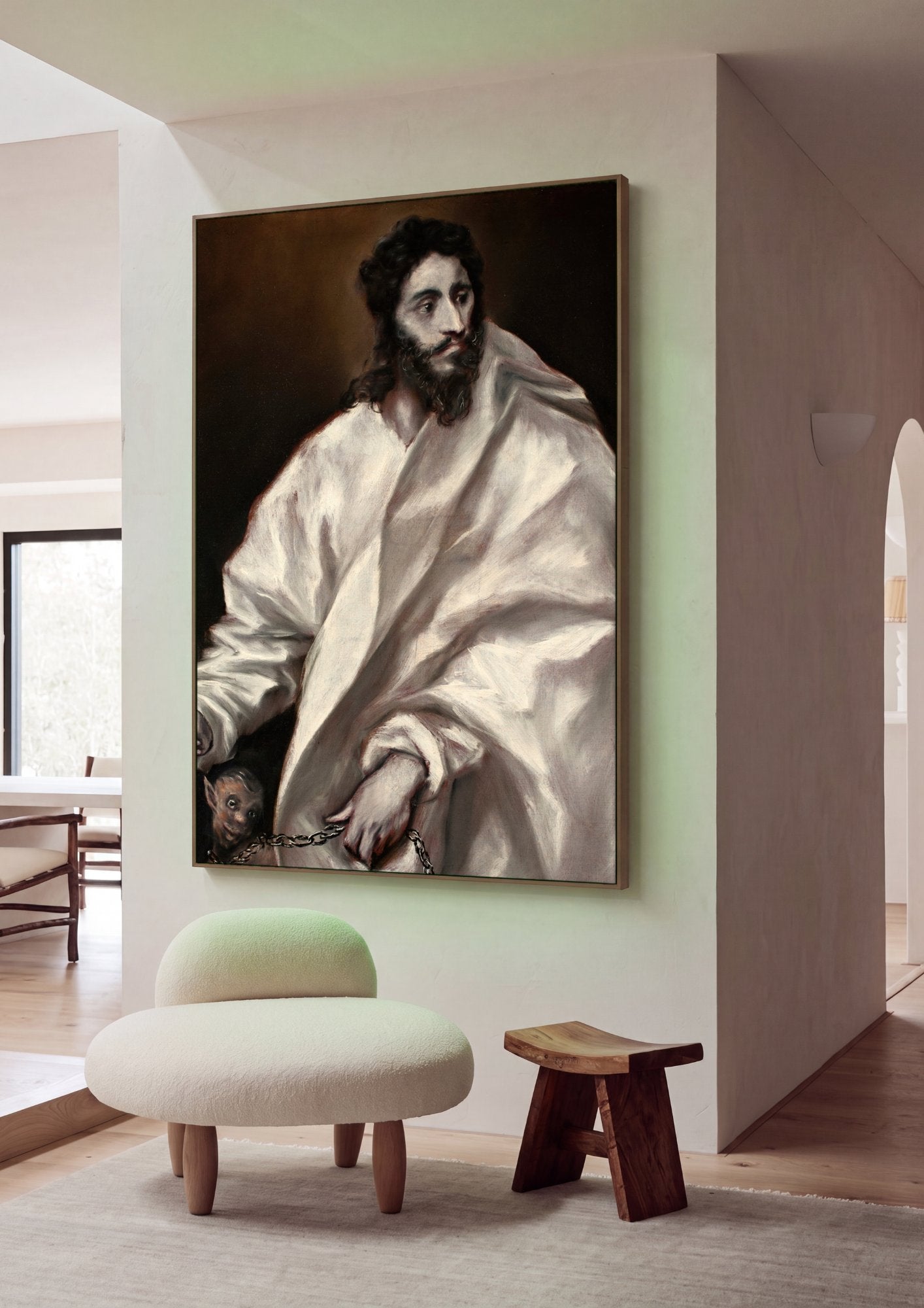 Quadro Decorativo São Bartolomeu - El Greco em ambiente decorado