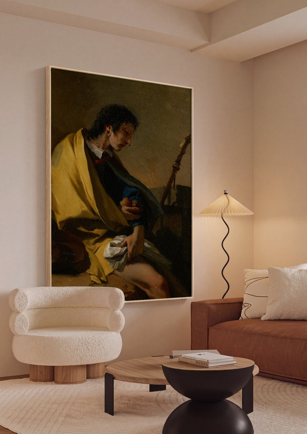 Quadro Decorativo Homem com Manto Amarelo - Tiepolo em ambiente decorado