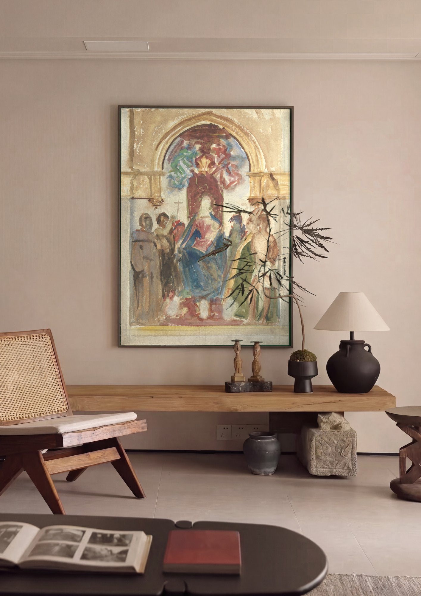 Quadro Decorativo Estudo para Fresco Religioso - John Singer Sargent em ambiente decorado