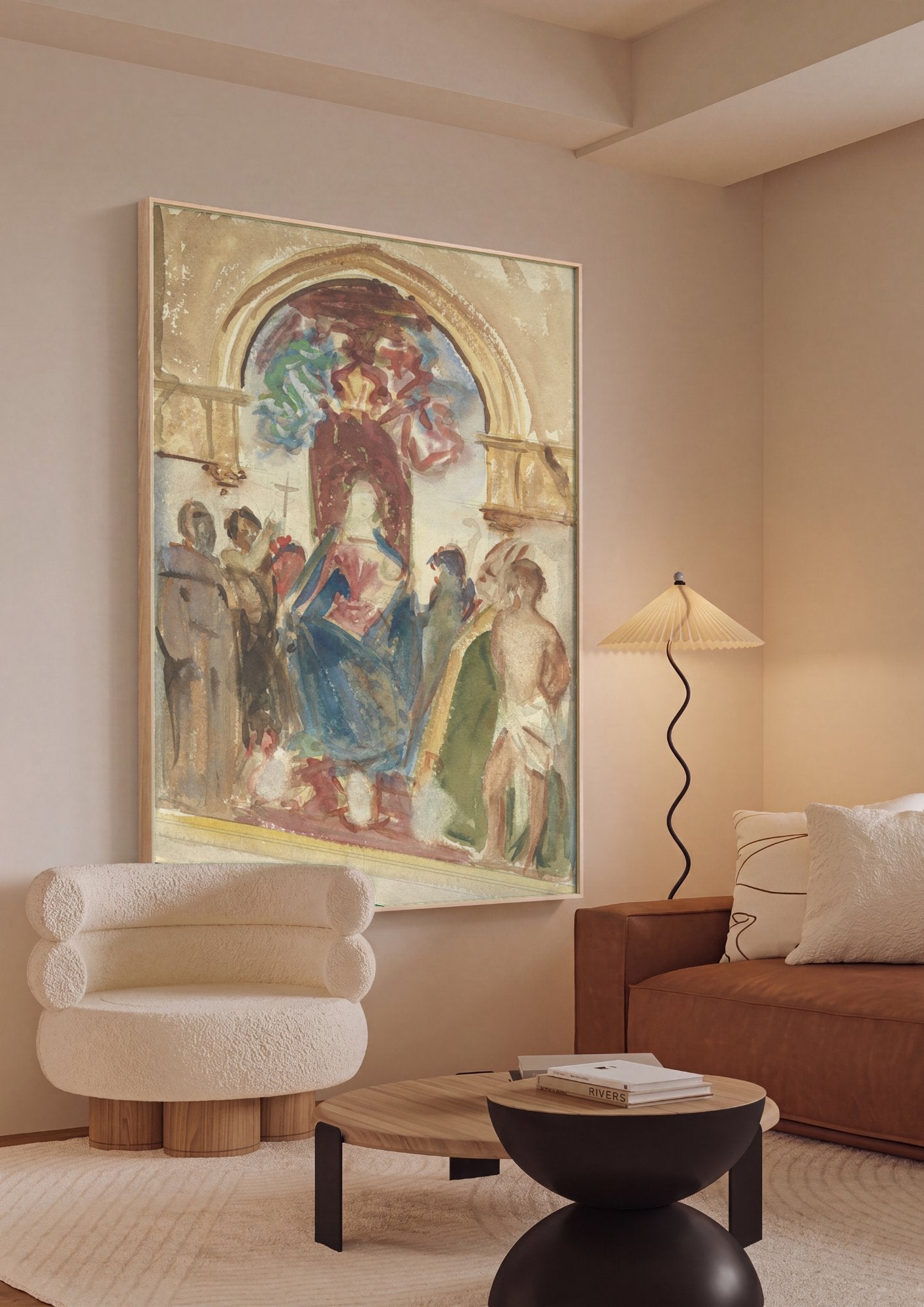 Quadro Decorativo Estudo para Fresco Religioso - John Singer Sargent em ambiente decorado