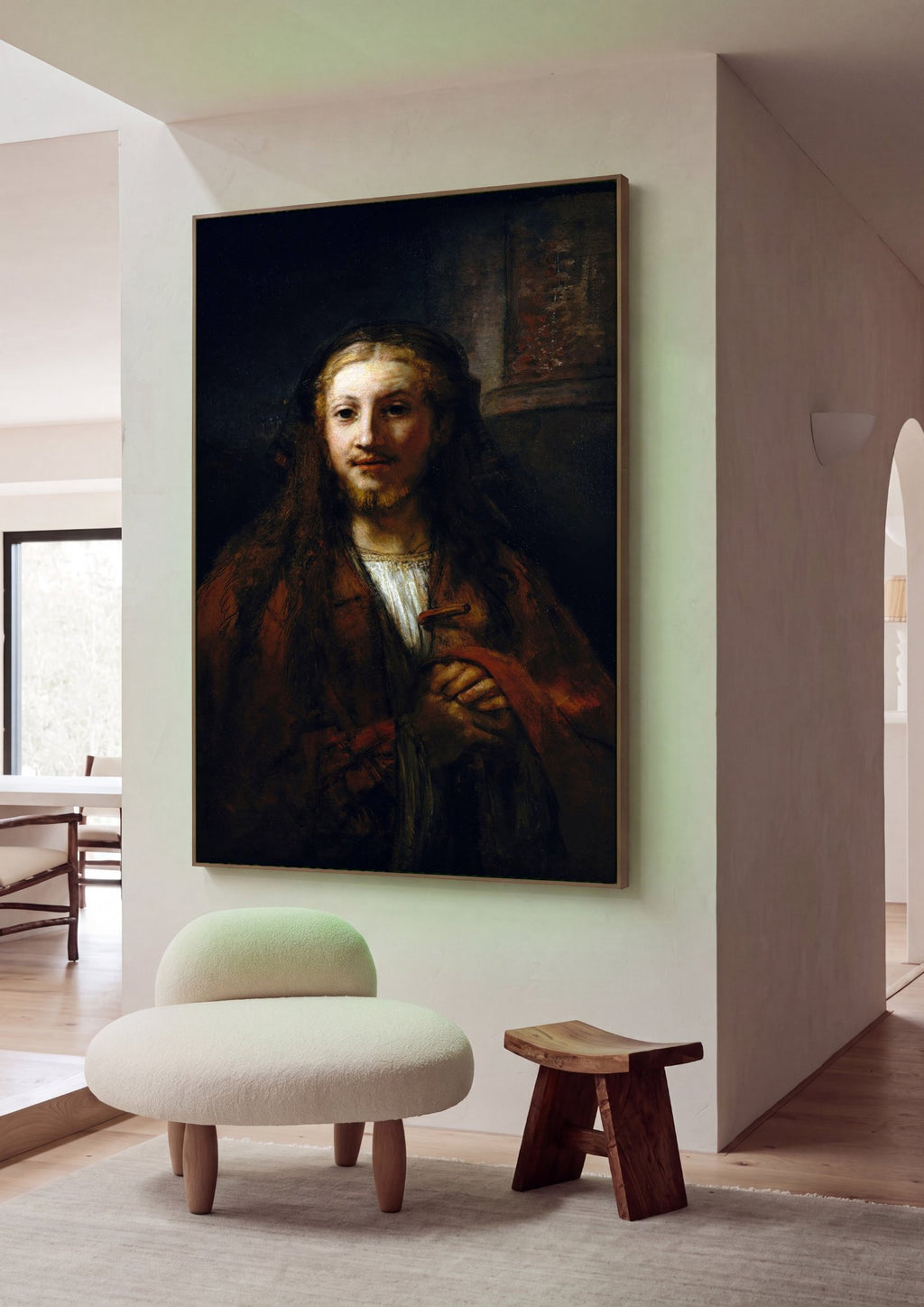 Quadro Decorativo A Cabeça de Cristo - Rembrandt em ambiente decorado