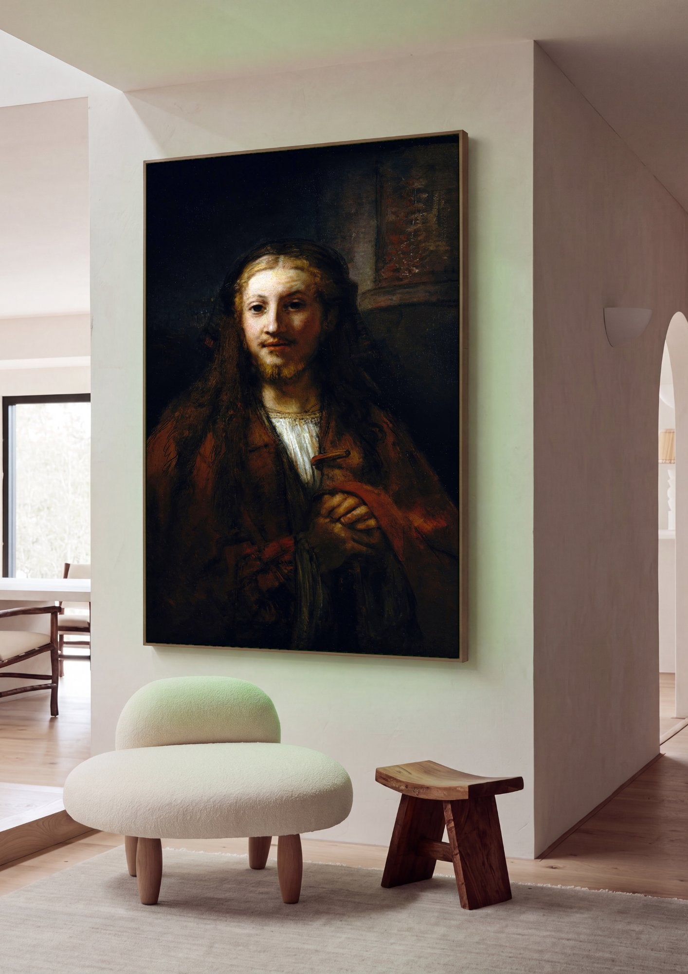 Quadro Decorativo A Cabeça de Cristo - Rembrandt em ambiente decorado