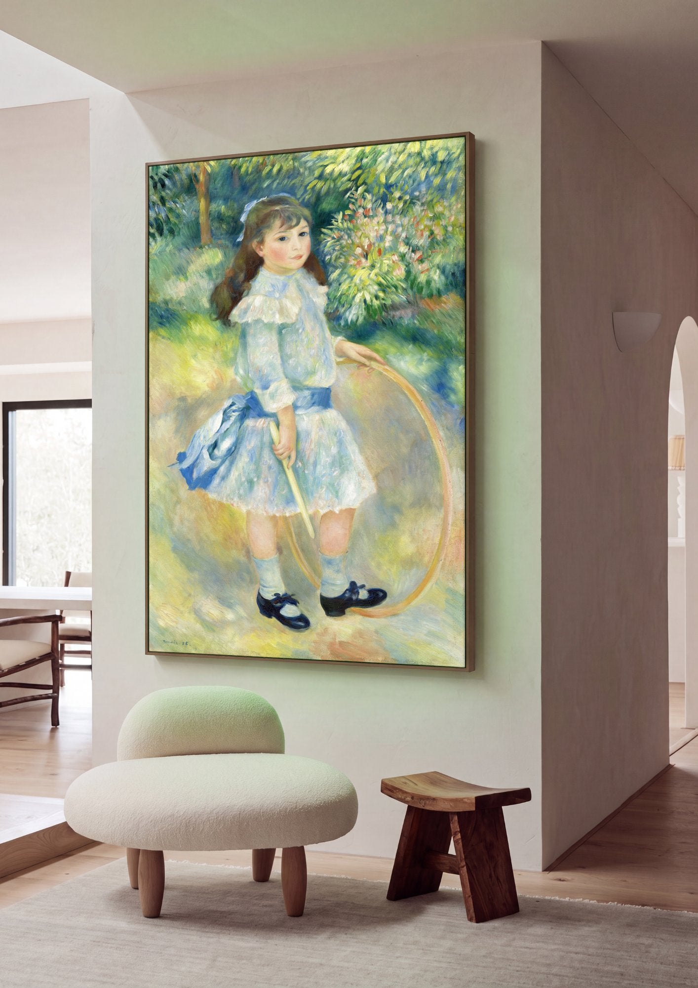 Quadro Decorativo A Menina com o Aro - Renoir em ambiente decorado