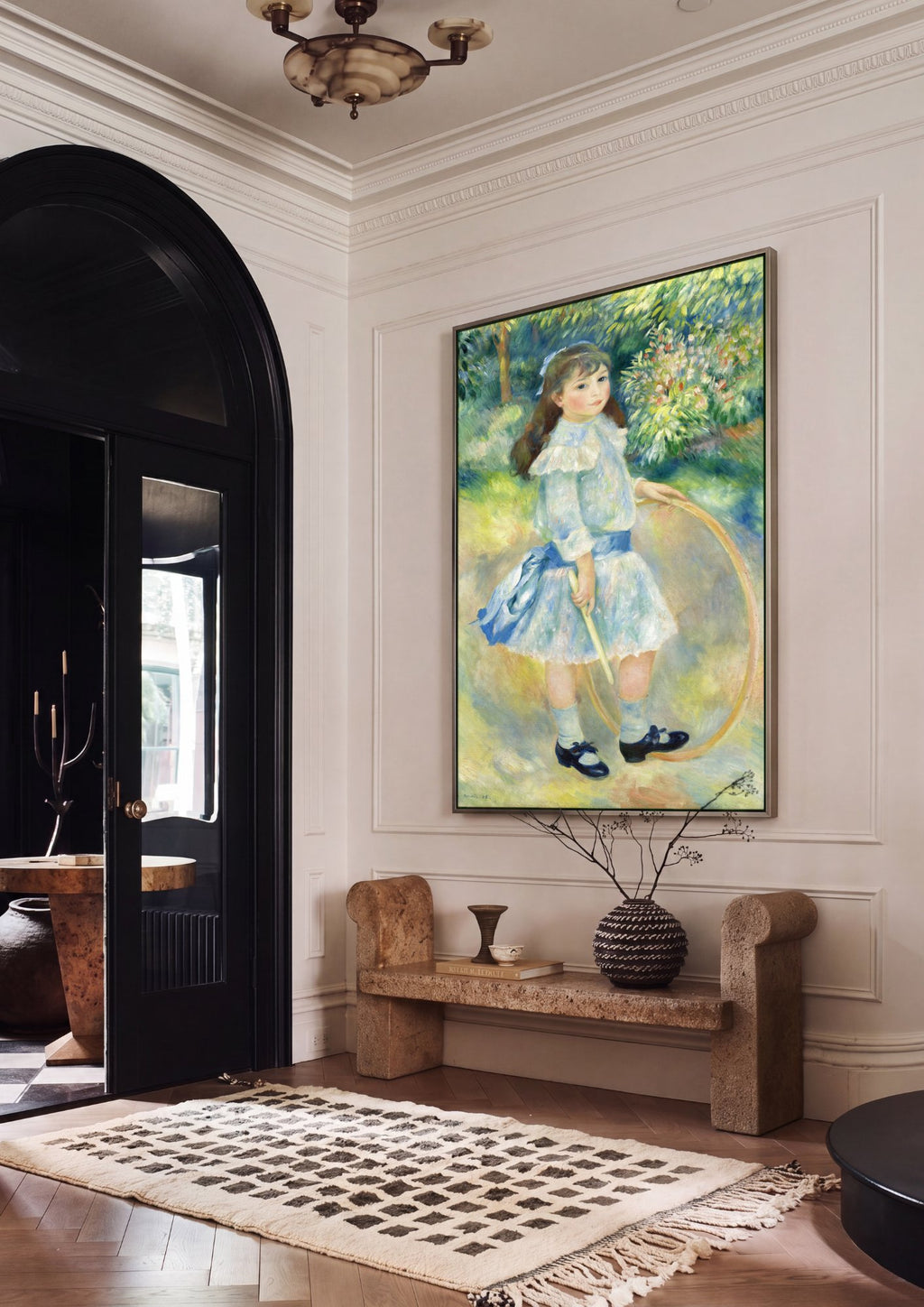 Quadro Decorativo A Menina com o Aro - Renoir em ambiente decorado