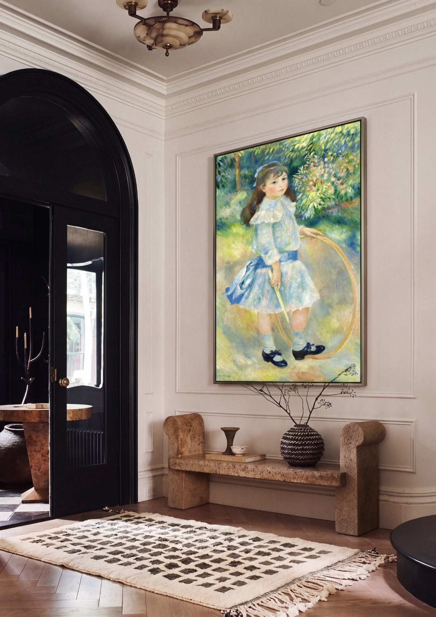 Quadro Decorativo A Menina com o Aro - Renoir em ambiente decorado