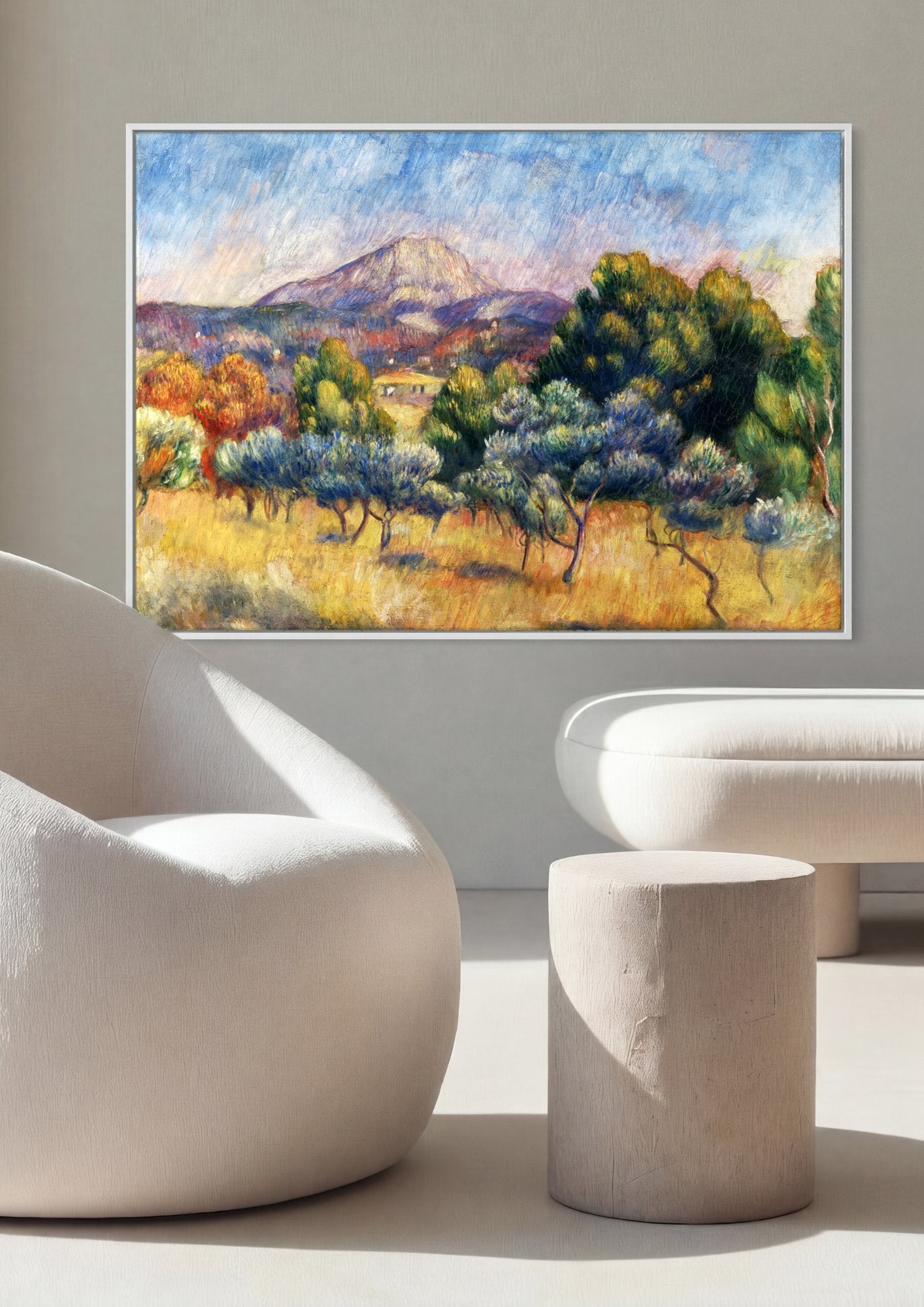 Quadro Decorativo Campo de Oliveiras - Renoir em ambiente decorado