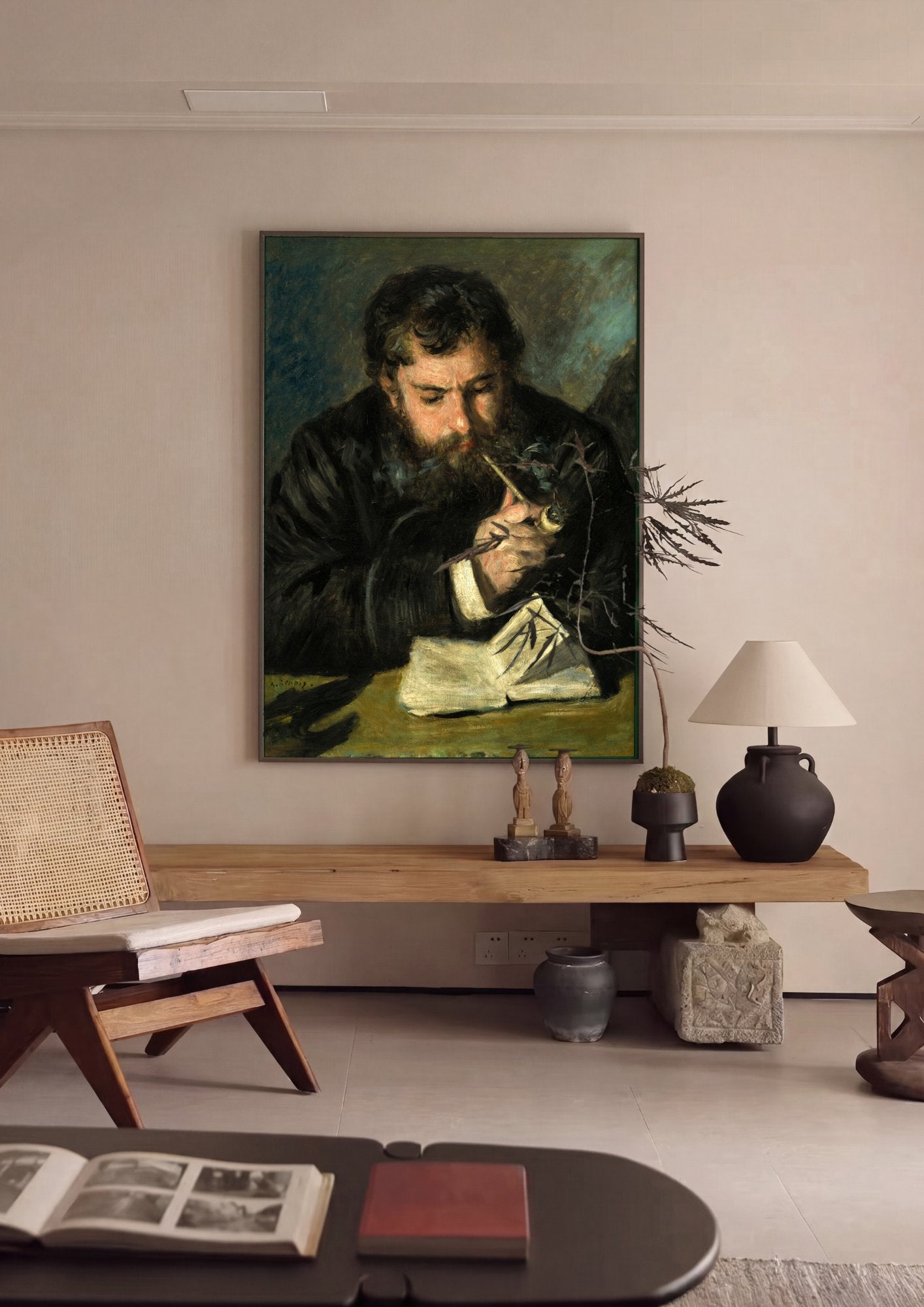 Quadro Decorativo Homem com Cachimbo - Renoir em ambiente decorado