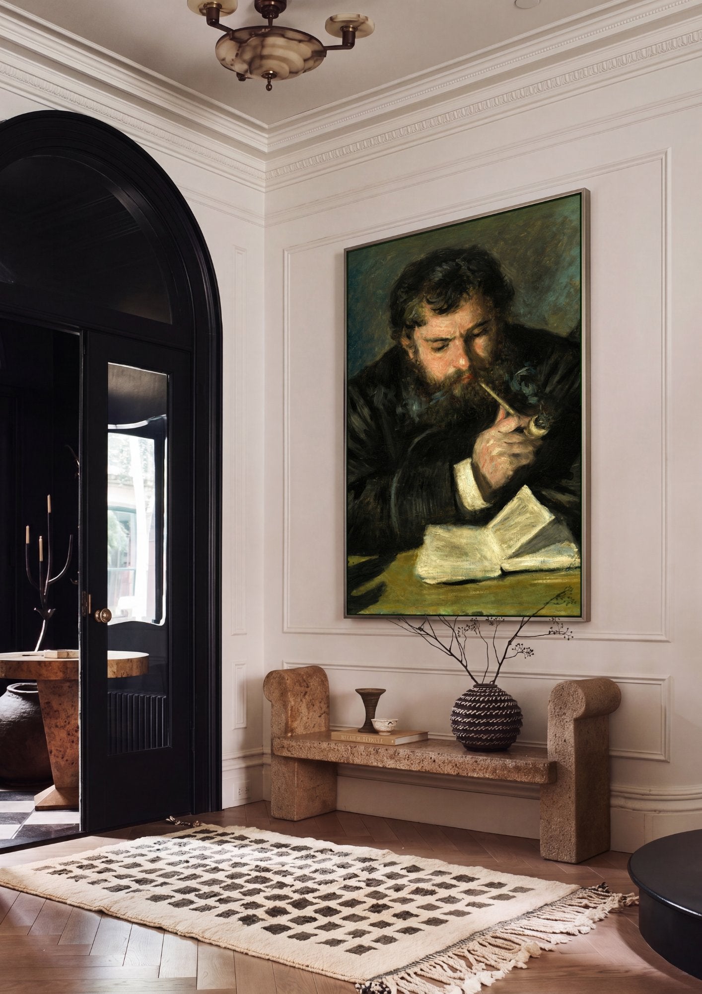 Quadro Decorativo Homem com Cachimbo - Renoir em ambiente decorado