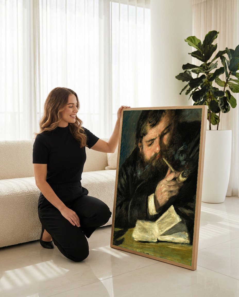 Quadro Decorativo Homem com Cachimbo - Renoir com modelo em ambiente