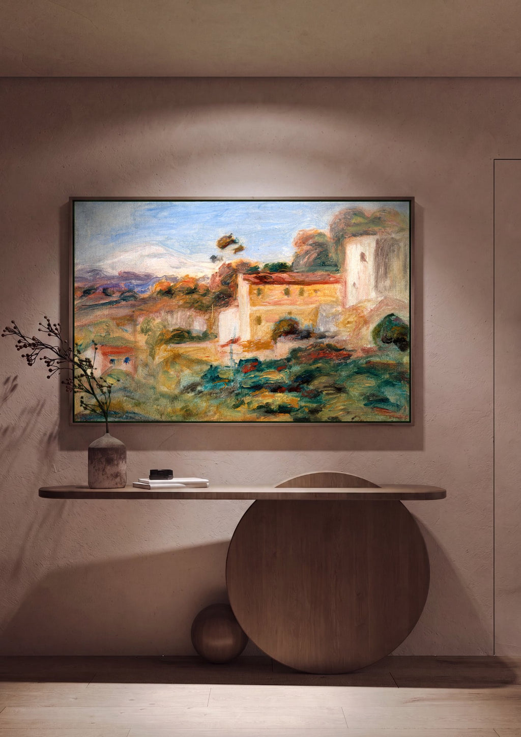 Quadro Decorativo Paisagem com Casas - Renoir em ambiente decorado