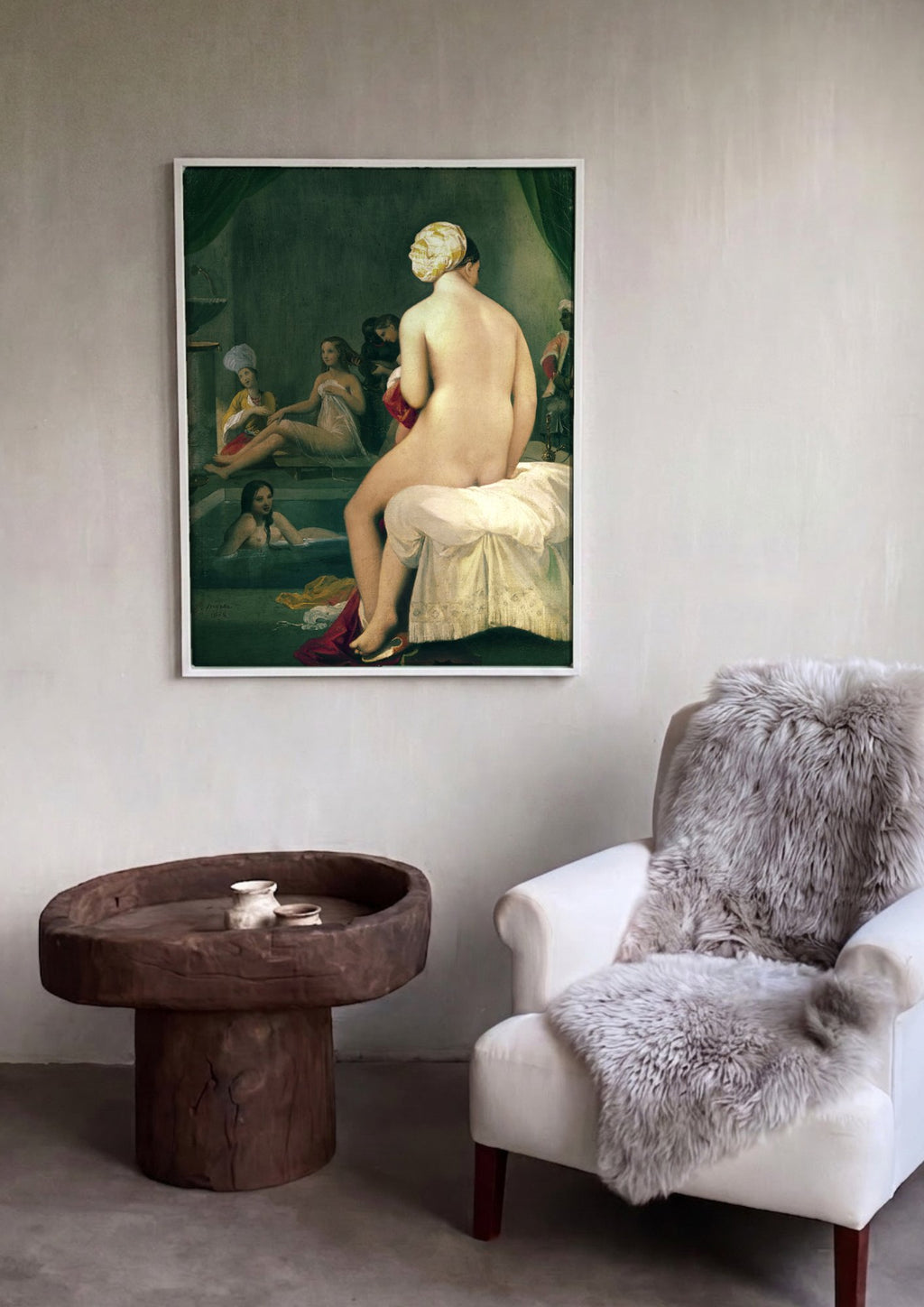 Quadro Decorativo O Banho Turco - Ingres em ambiente decorado