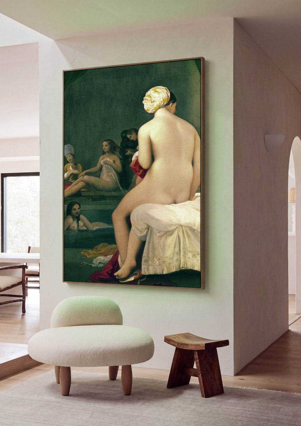 Quadro Decorativo O Banho Turco - Ingres em ambiente decorado