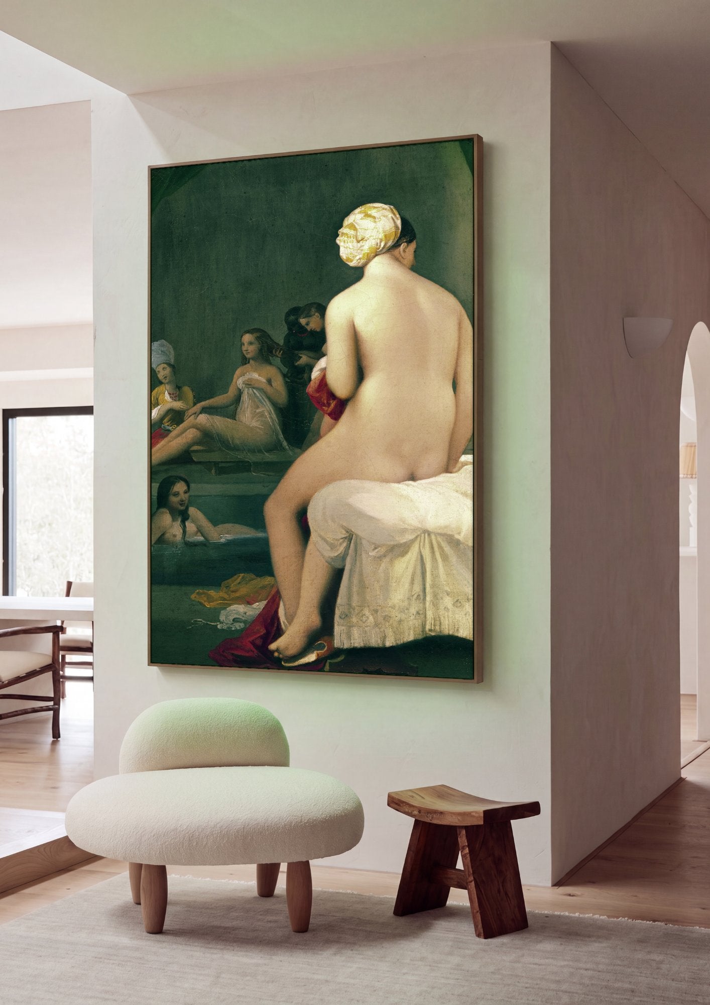 Quadro Decorativo O Banho Turco - Ingres em ambiente decorado