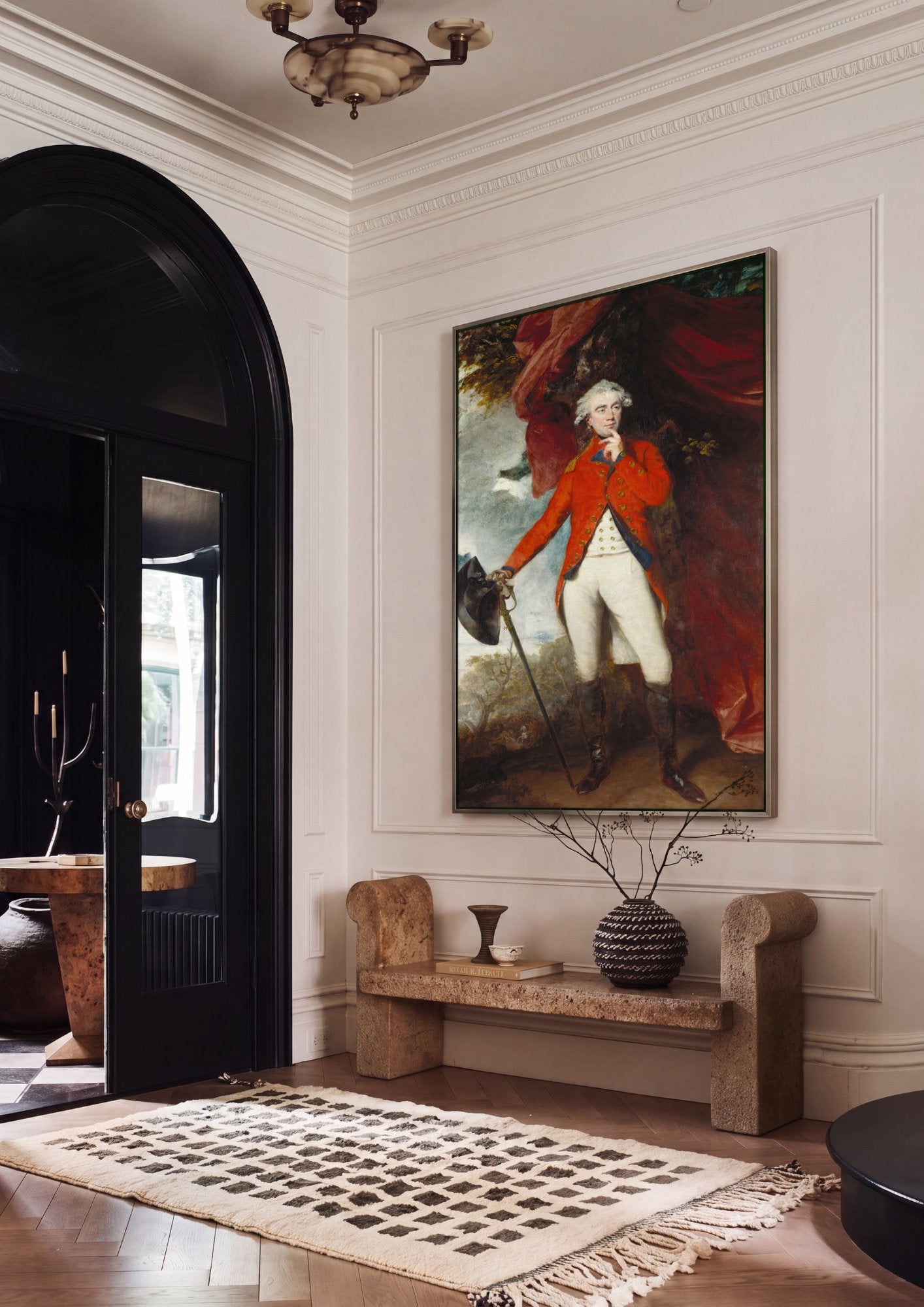 Quadro Decorativo Retrato de Sir Jeffrey Amherst - Joshua Reynolds em ambiente decorado