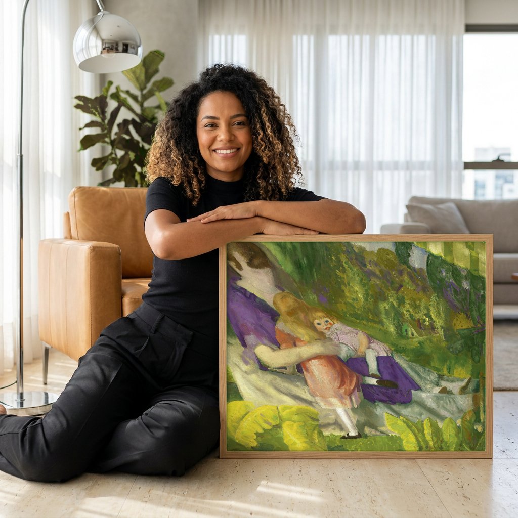 Quadro Decorativo Cenas de Verão - George Bellows com modelo em ambiente