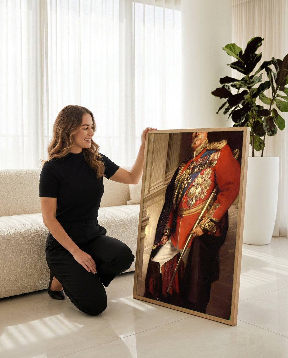Quadro Decorativo Retrato de Sir George White - John Singer Sargent com modelo em ambiente