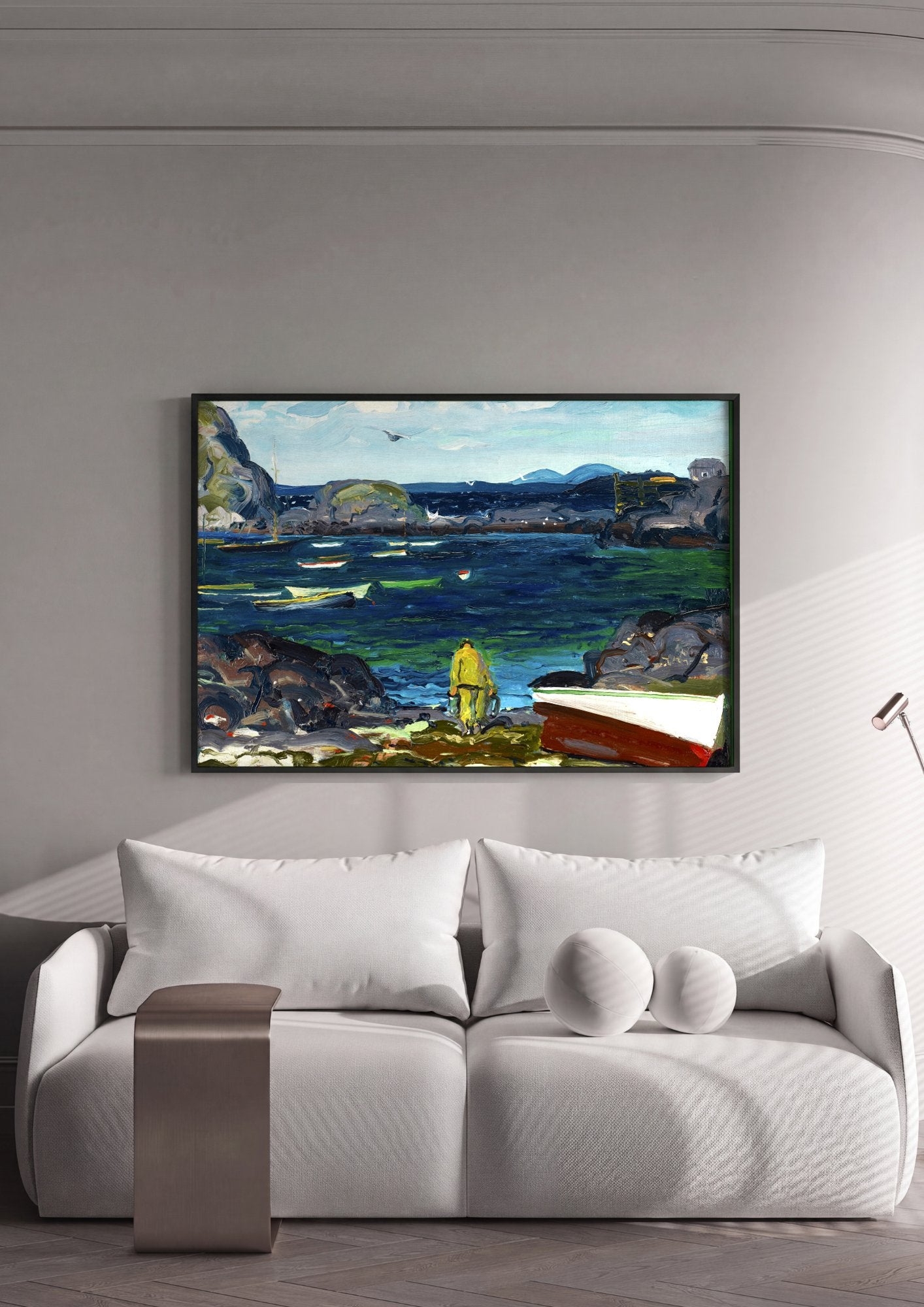 Quadro Decorativo Porto Pesqueiro - George Bellows em ambiente decorado