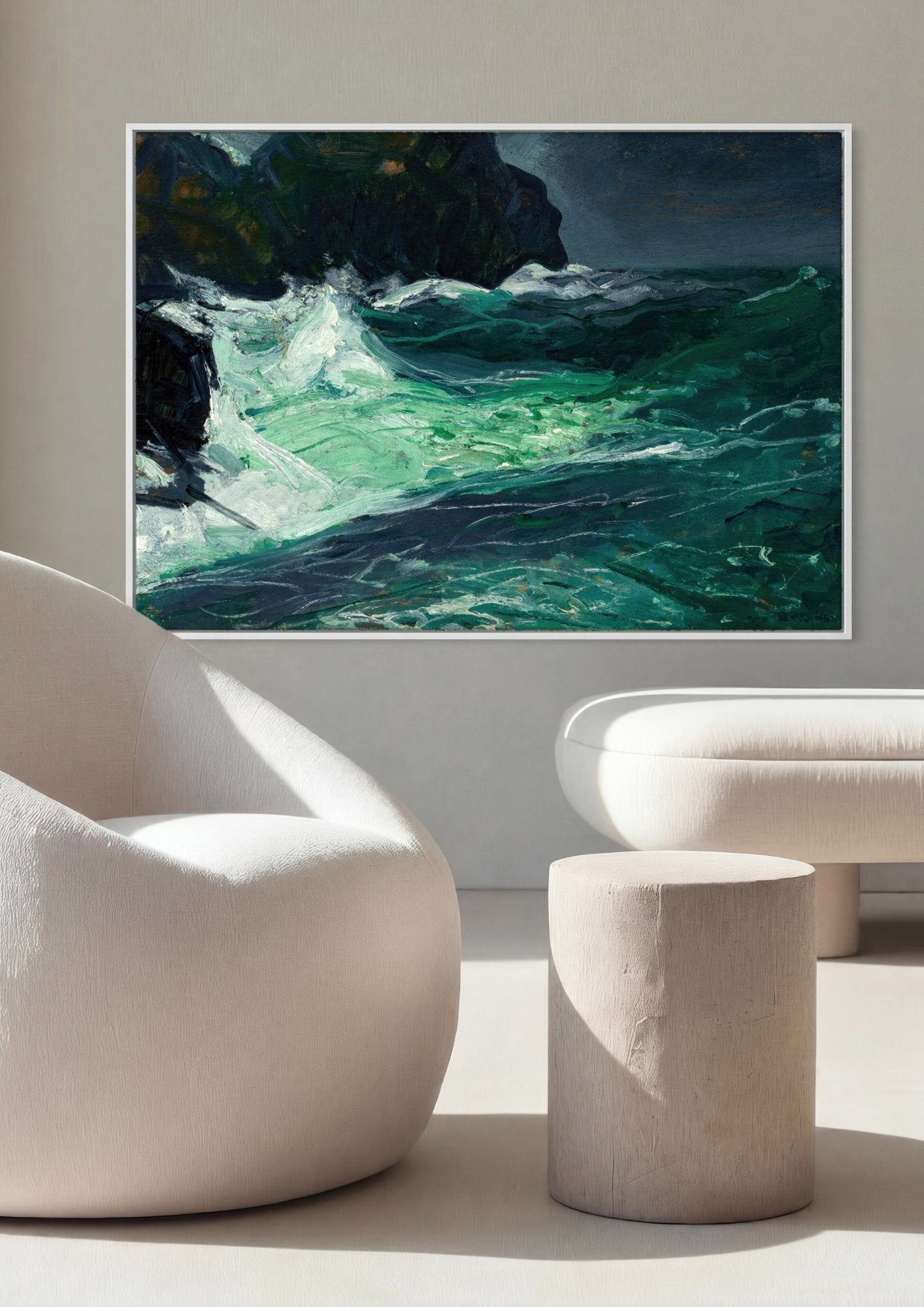 Quadro Decorativo Ondas Poderosas - George Bellows em ambiente decorado