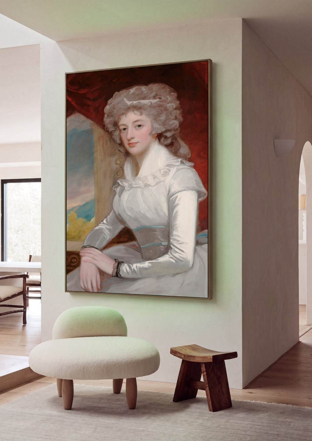 Quadro Decorativo Retrato de Dama - George Romney em ambiente decorado