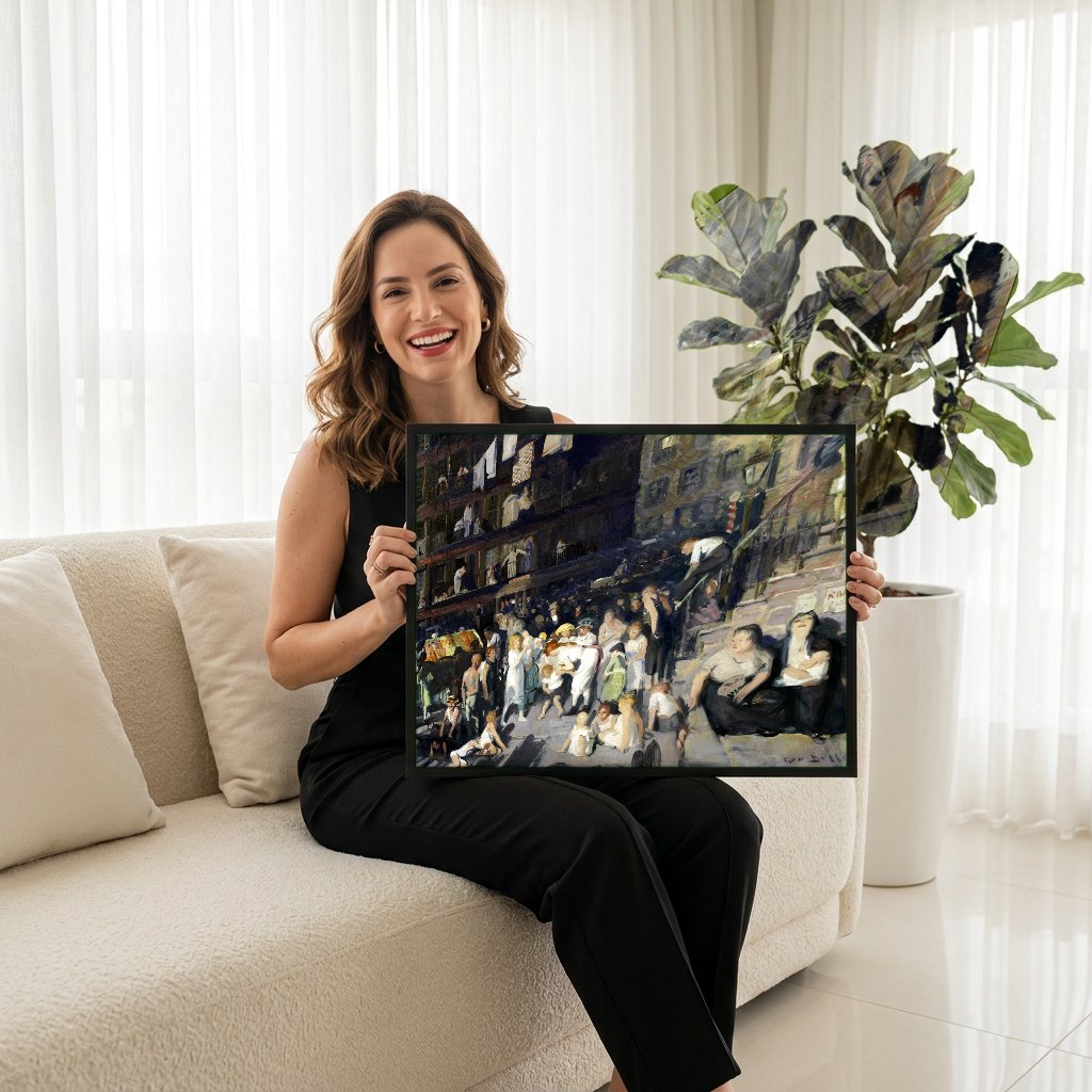 Quadro Decorativo Cliff Dwellers - George Bellows com modelo em ambiente